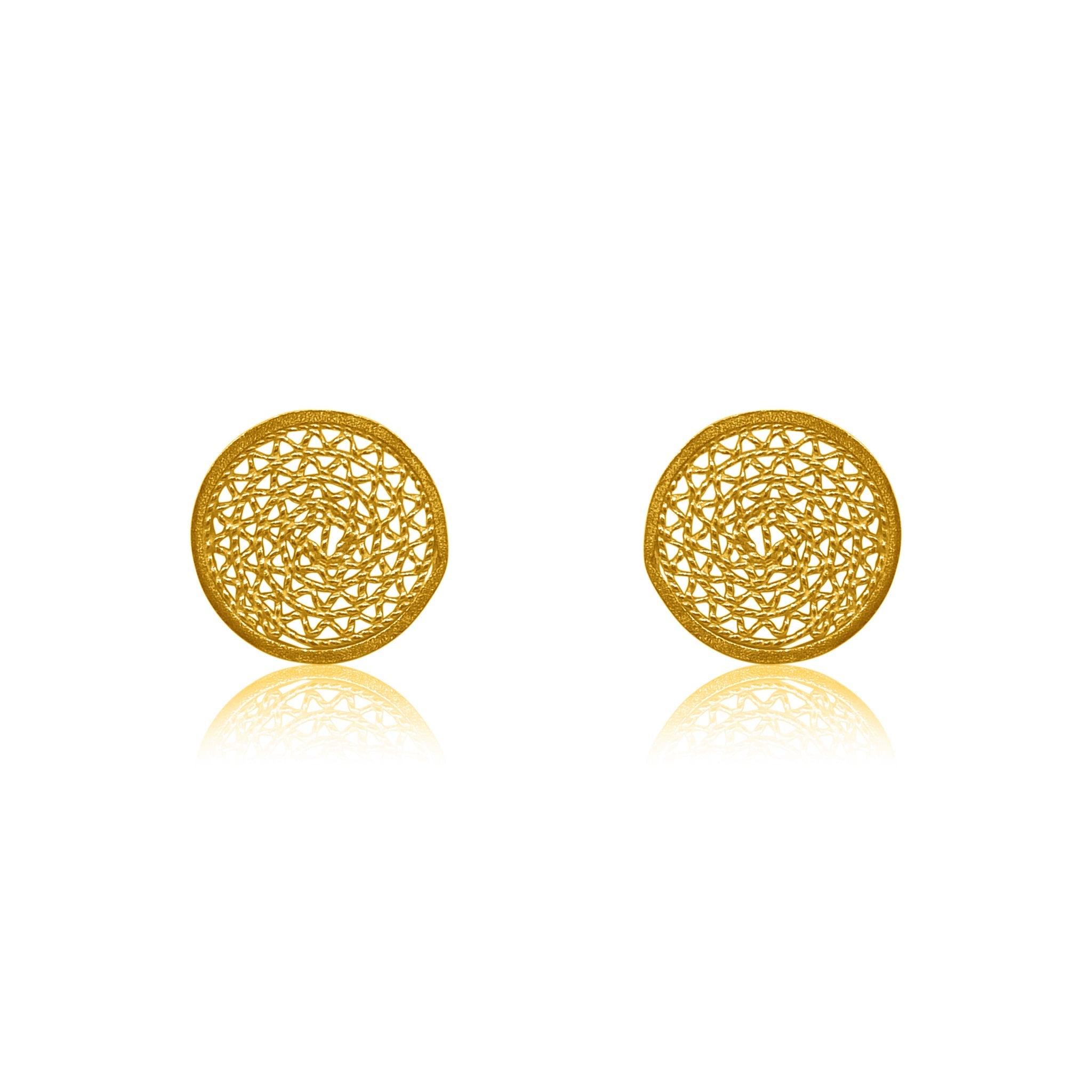 MELI SOLID GOLD 18K STUD EARRINGS FILIGREE