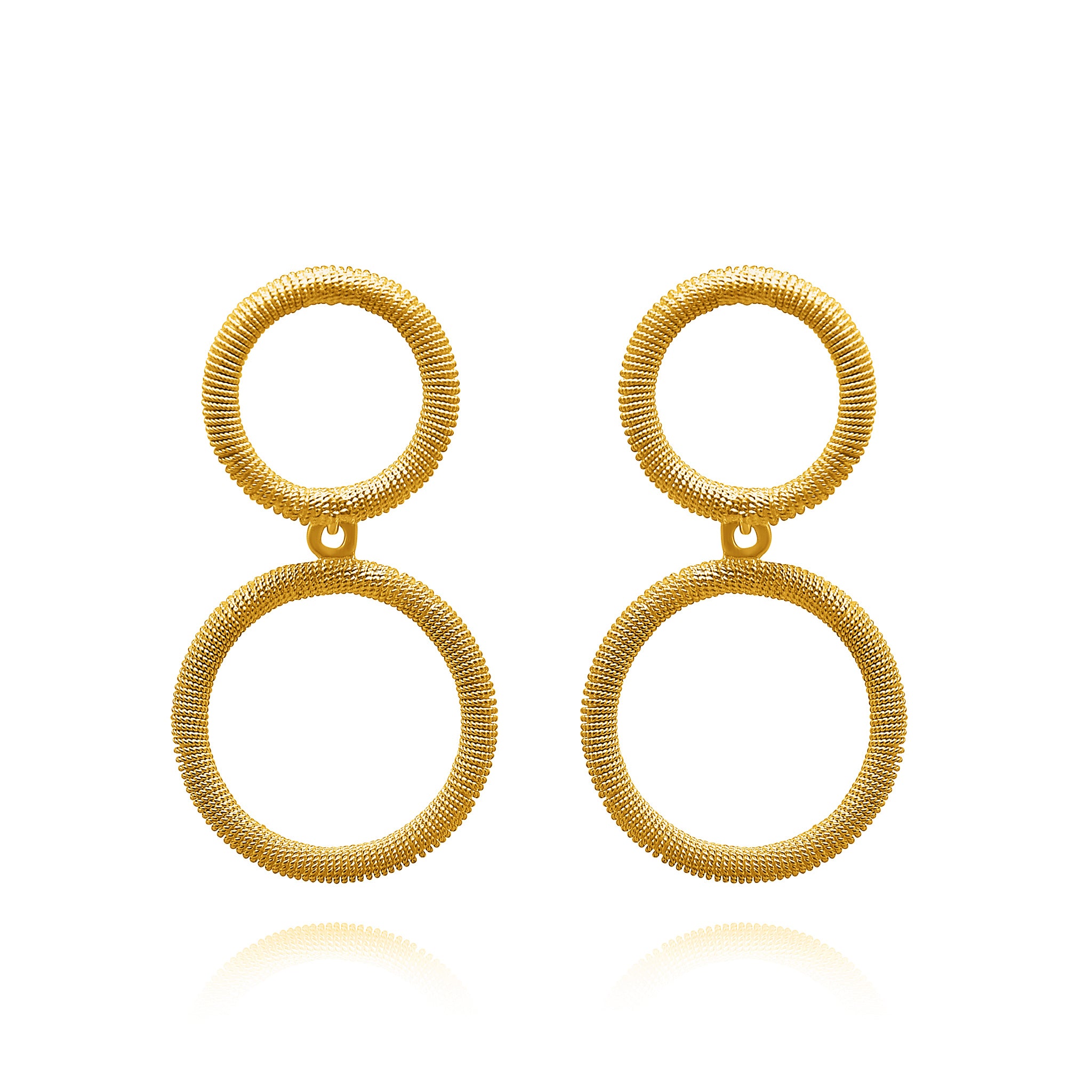 ASHER DOUBLE CIRCLE GOLD MEDIUM EARRINGS