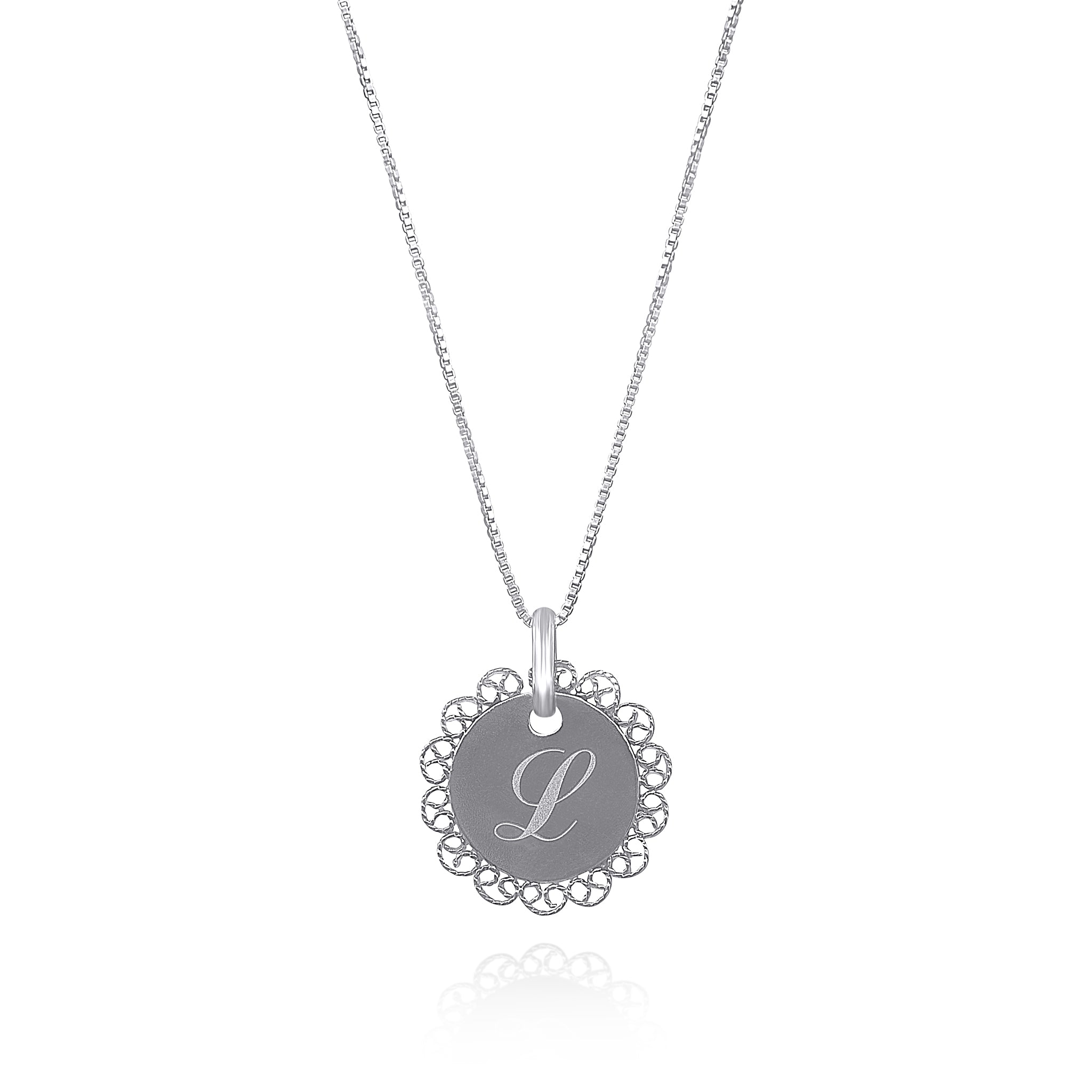 BAILEY CIRCLE SILVER ENGRAVABLE NECKLACE