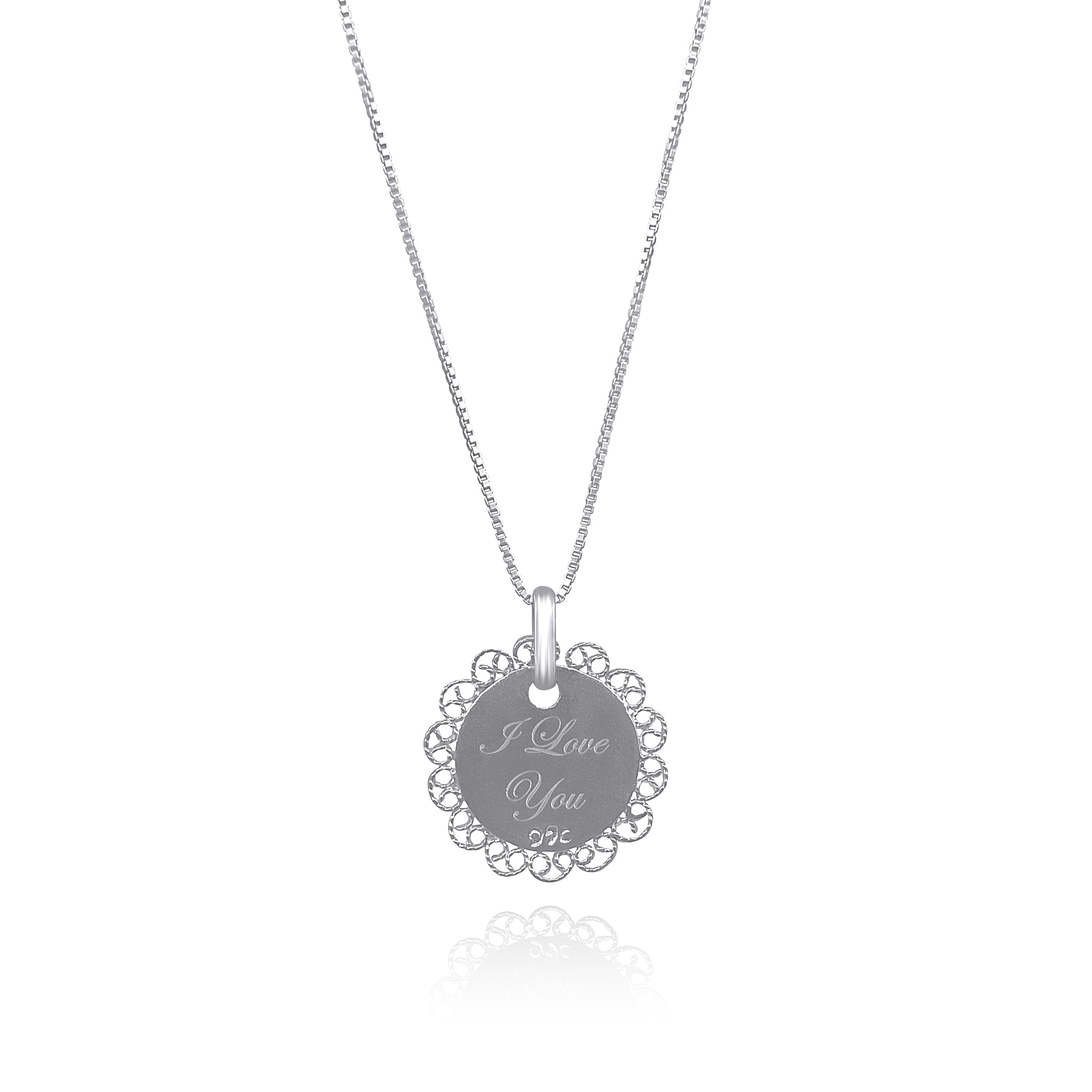 BAILEY CIRCLE SILVER ENGRAVABLE NECKLACE