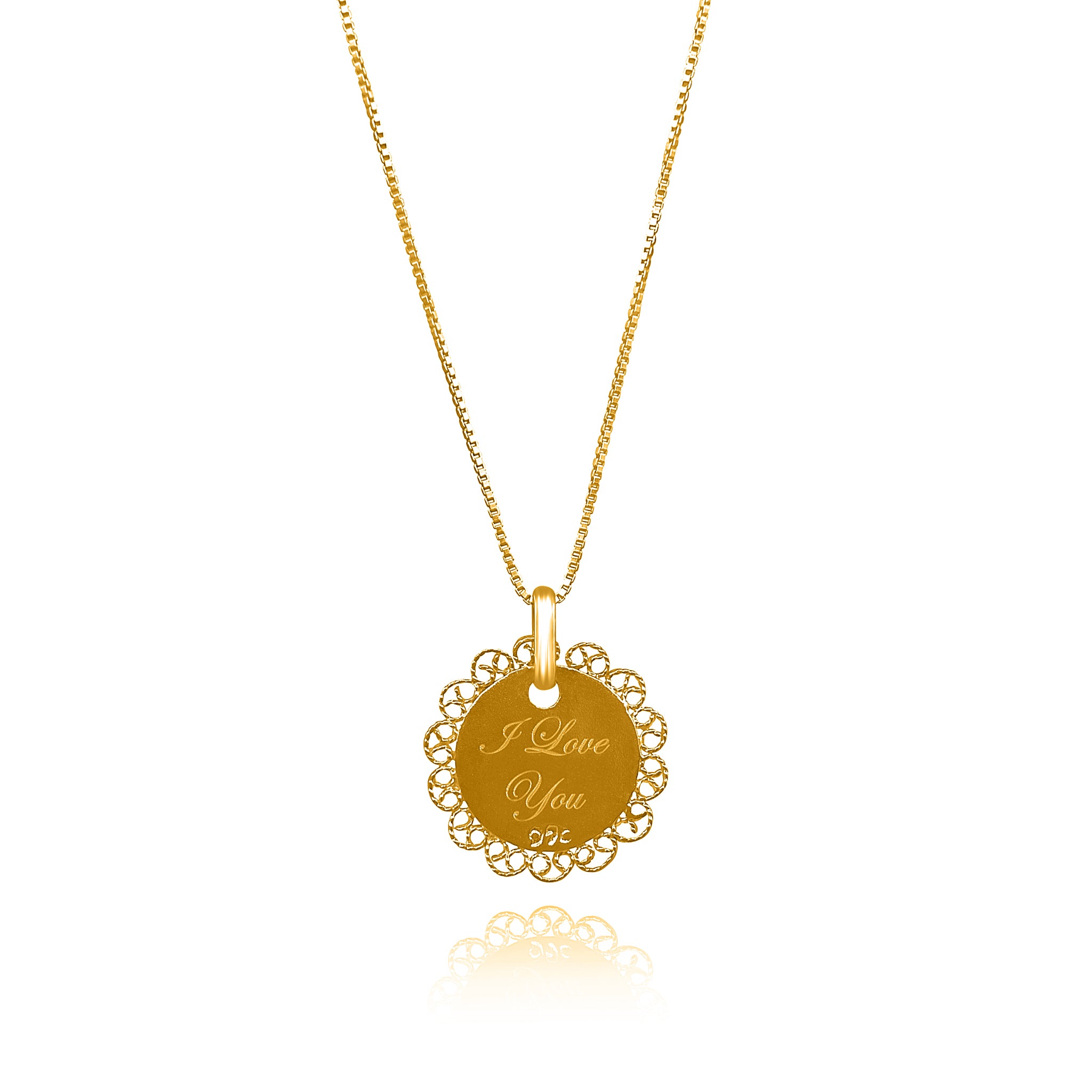 BAILEY CIRCLE GOLD ENGRAVABLE NECKLACE