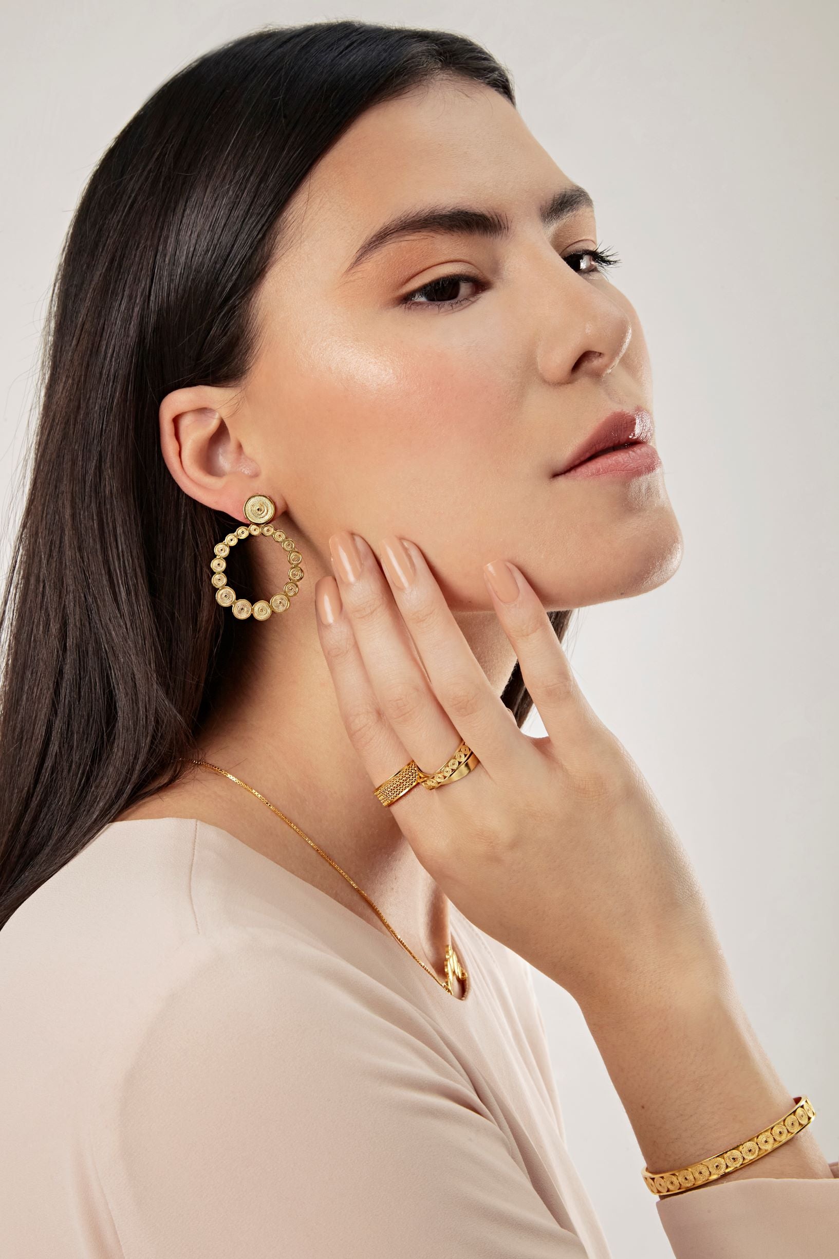 CLEMENTINE GOLD MEDIUM EARRINGS FILIGREE