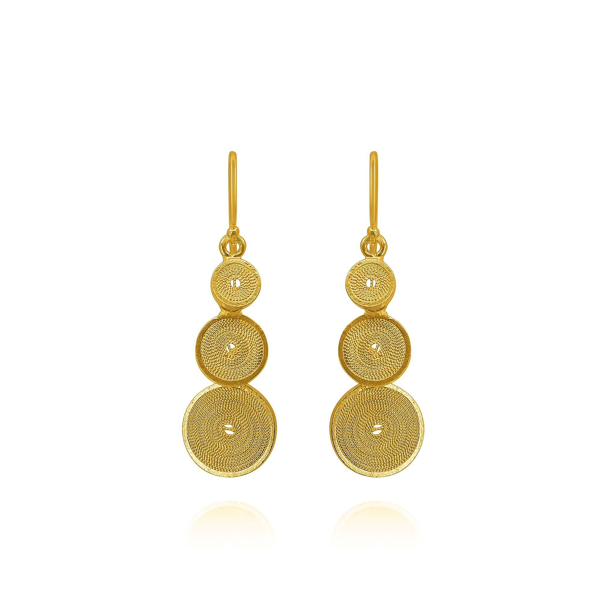 FREYA GOLD PLATED EARRINGS MEDIUM EARRINGS FILIGREE