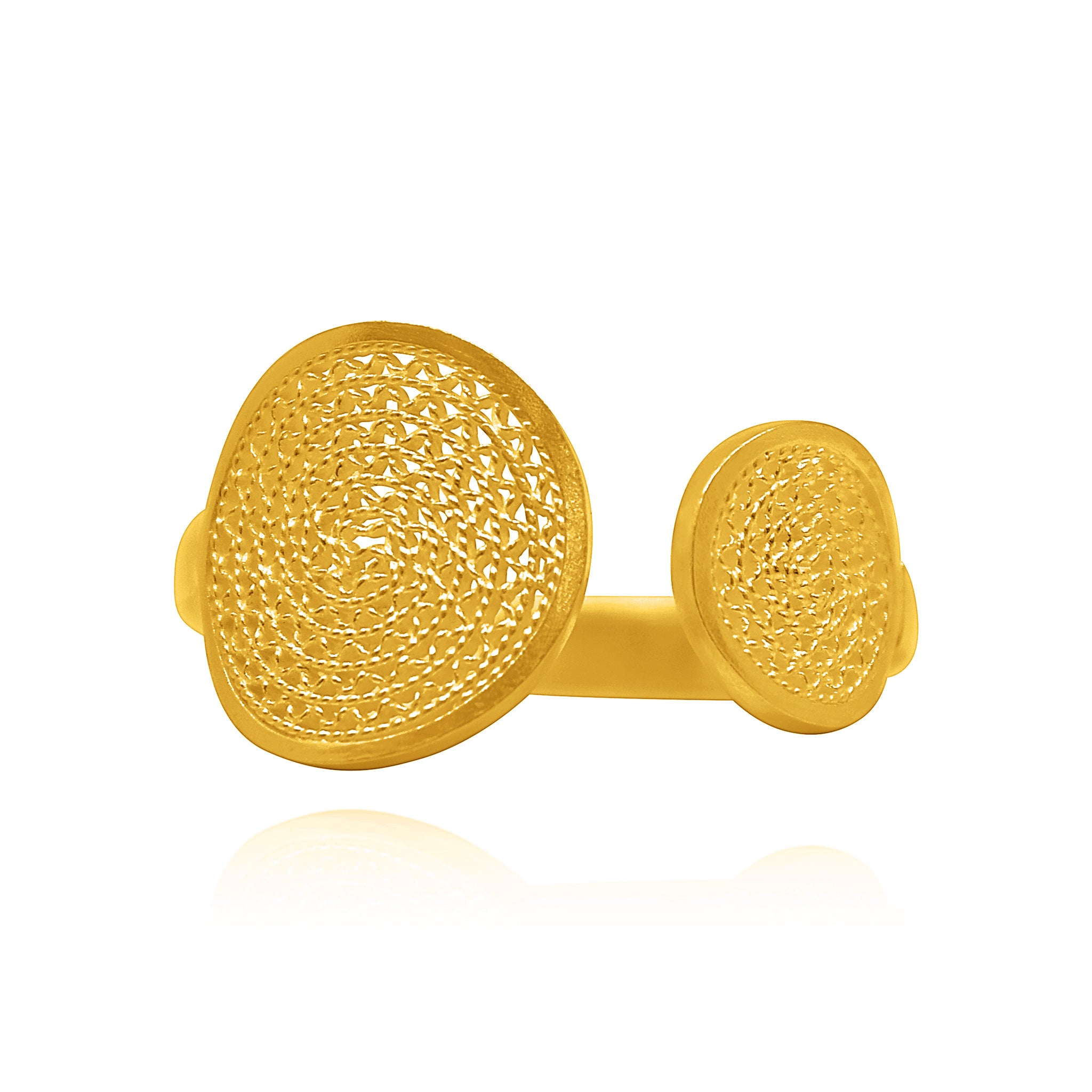 MELI DOUBLE CIRCLE GOLD RING