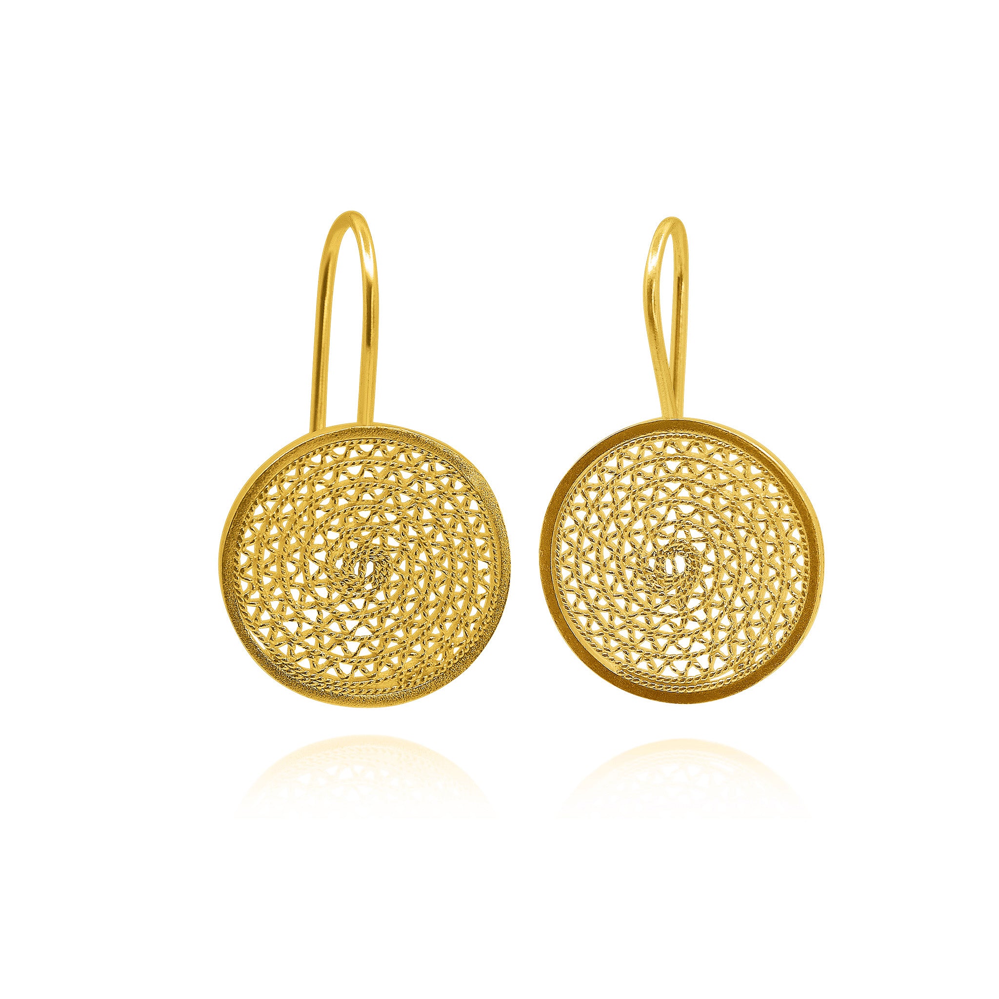 MELI HOOK GOLD PLATED SMALL EARRINGS FILIGREE