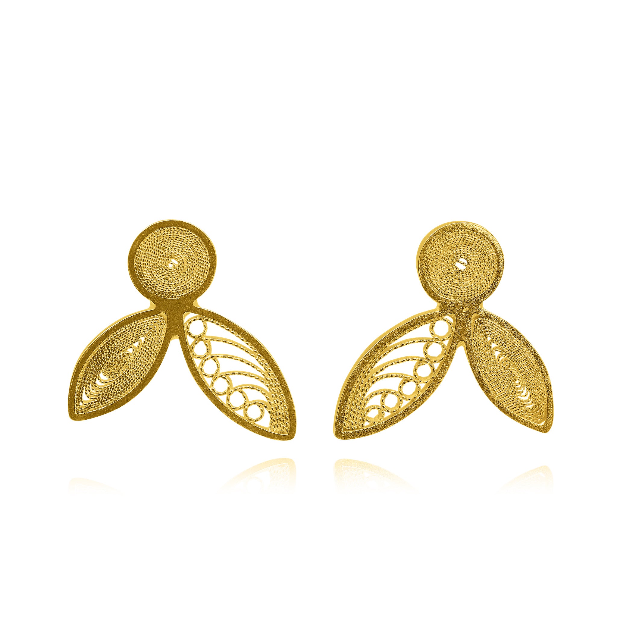 TANIA GOLD PLATED STUD EARRINGS FILIGREE