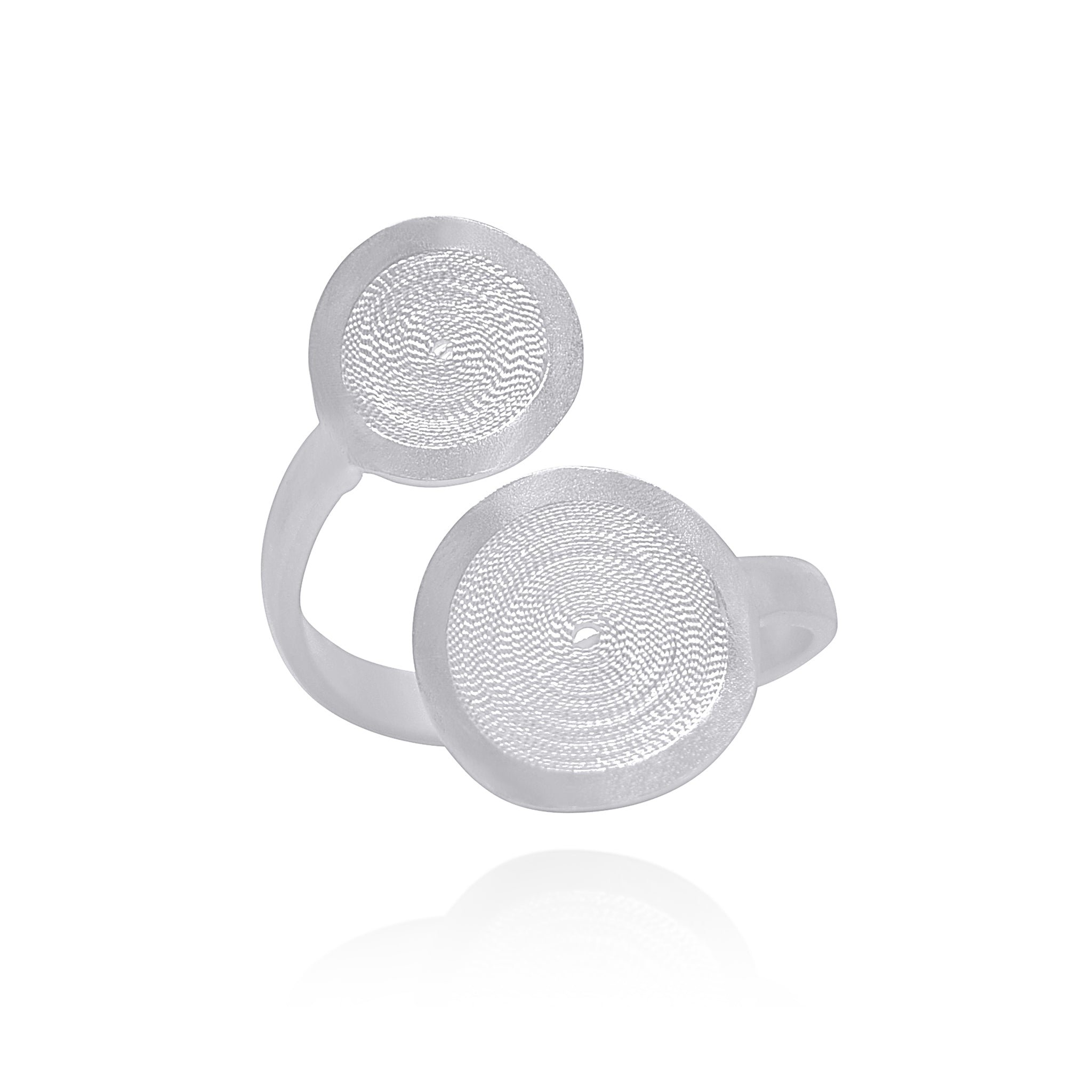 TRISH DOUBLE CIRCLE SILVER RING