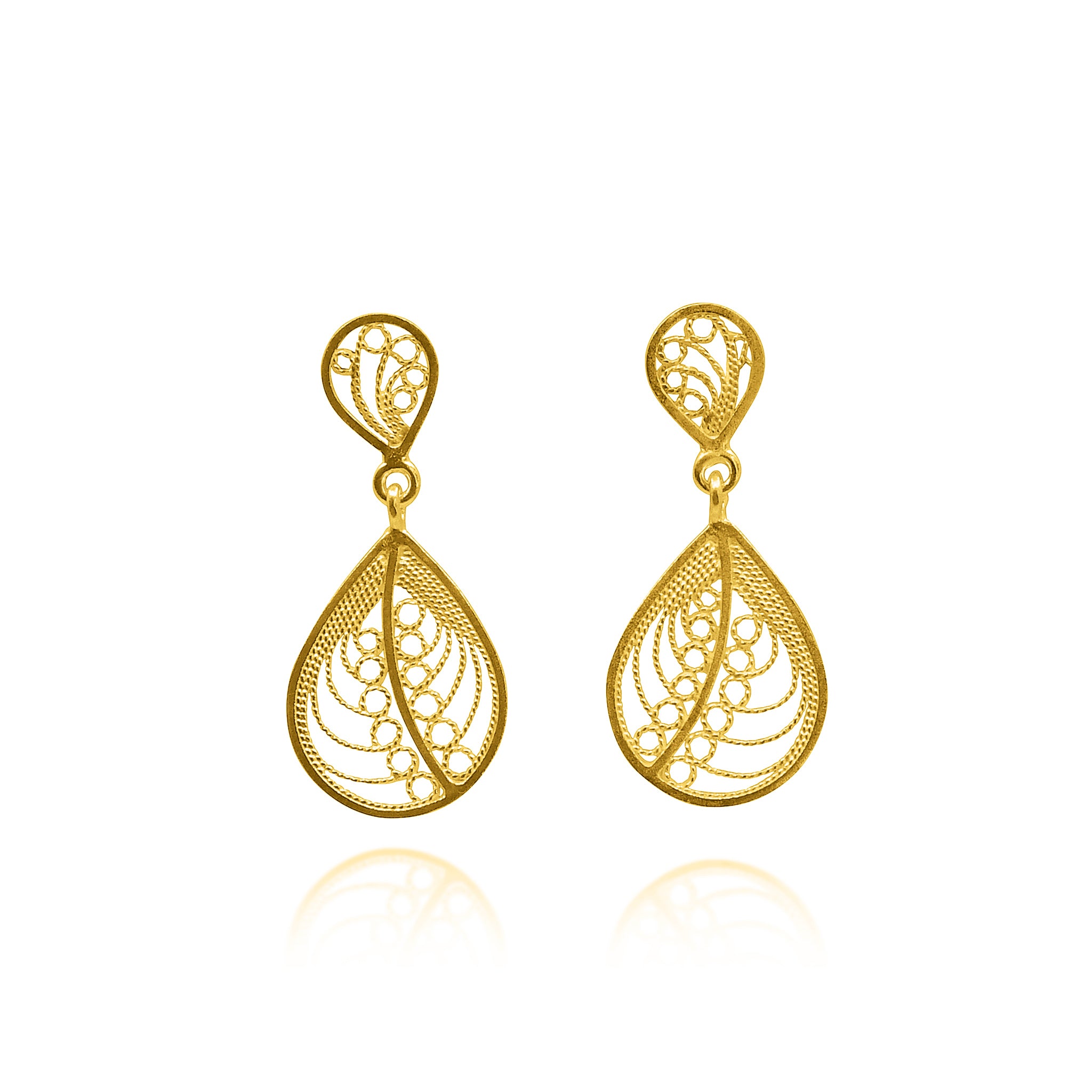 VANESSA GOLD PLATED SMALL EARRINGS FILIGREE