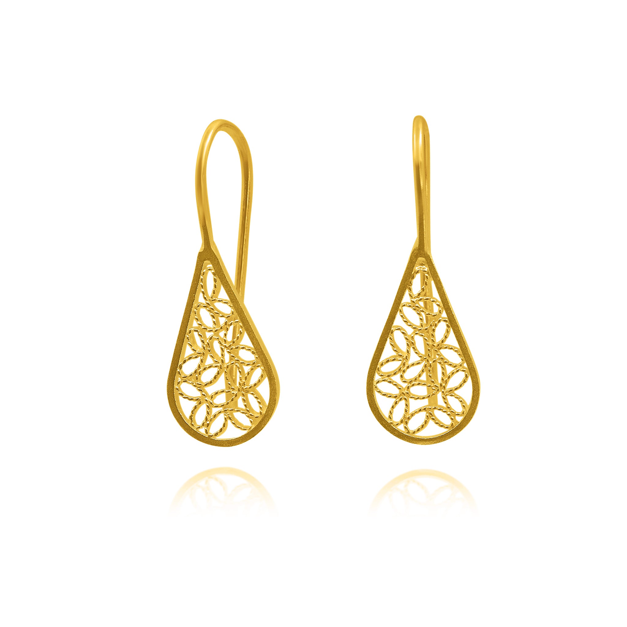 VIENNA GOLD PLATED SMALL EARRINGS FILIGREE