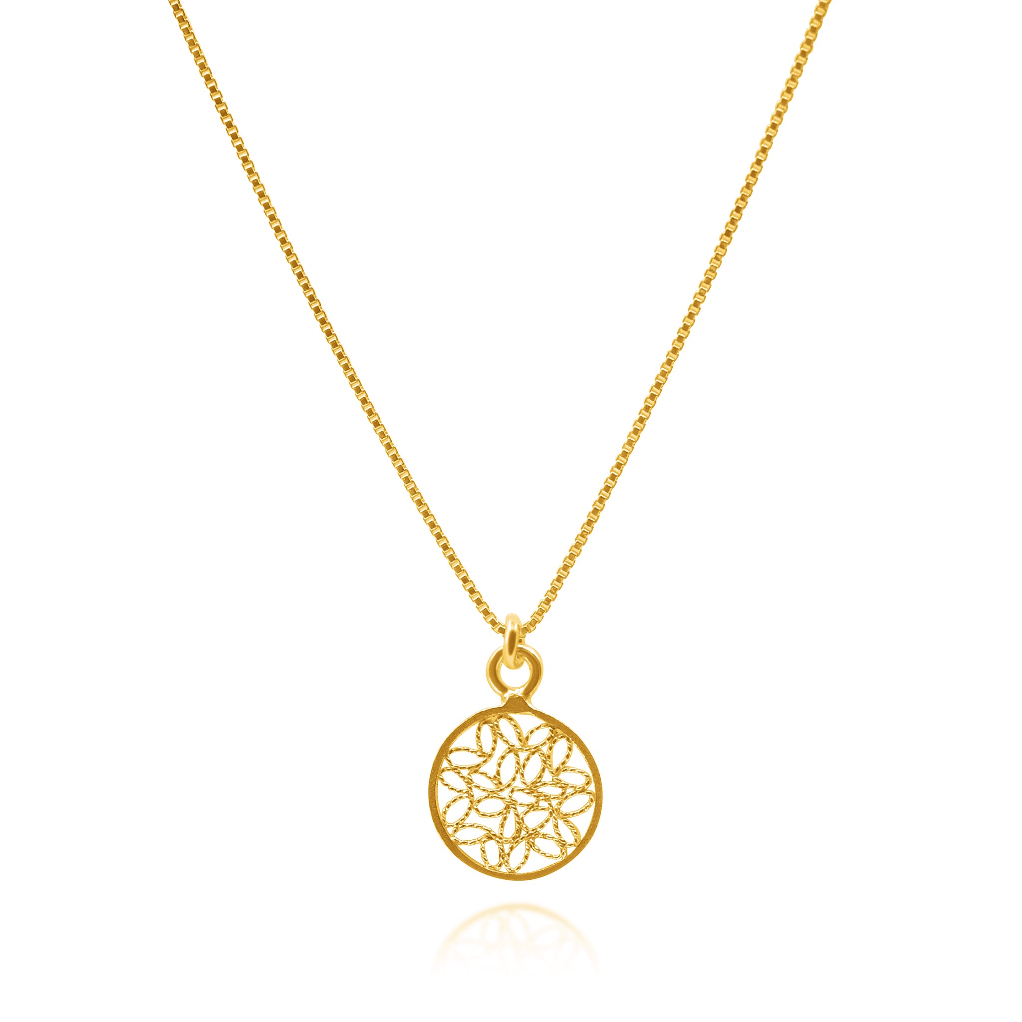ALICE GOLD SMALL PENDANT NECKLACE FILIGREE