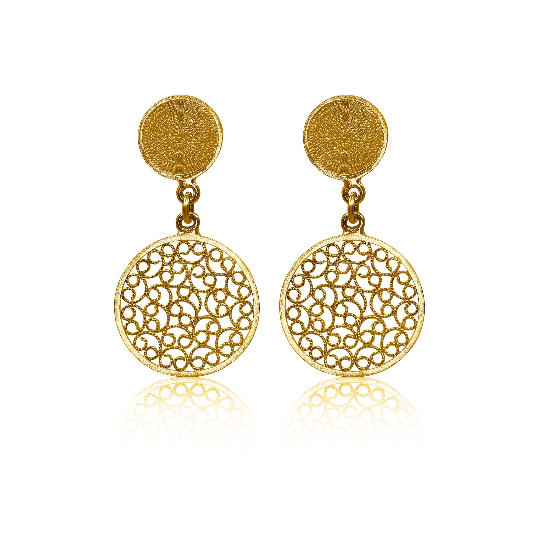 CATALINA GOLD MEDIUM EARRINGS FILIGREE