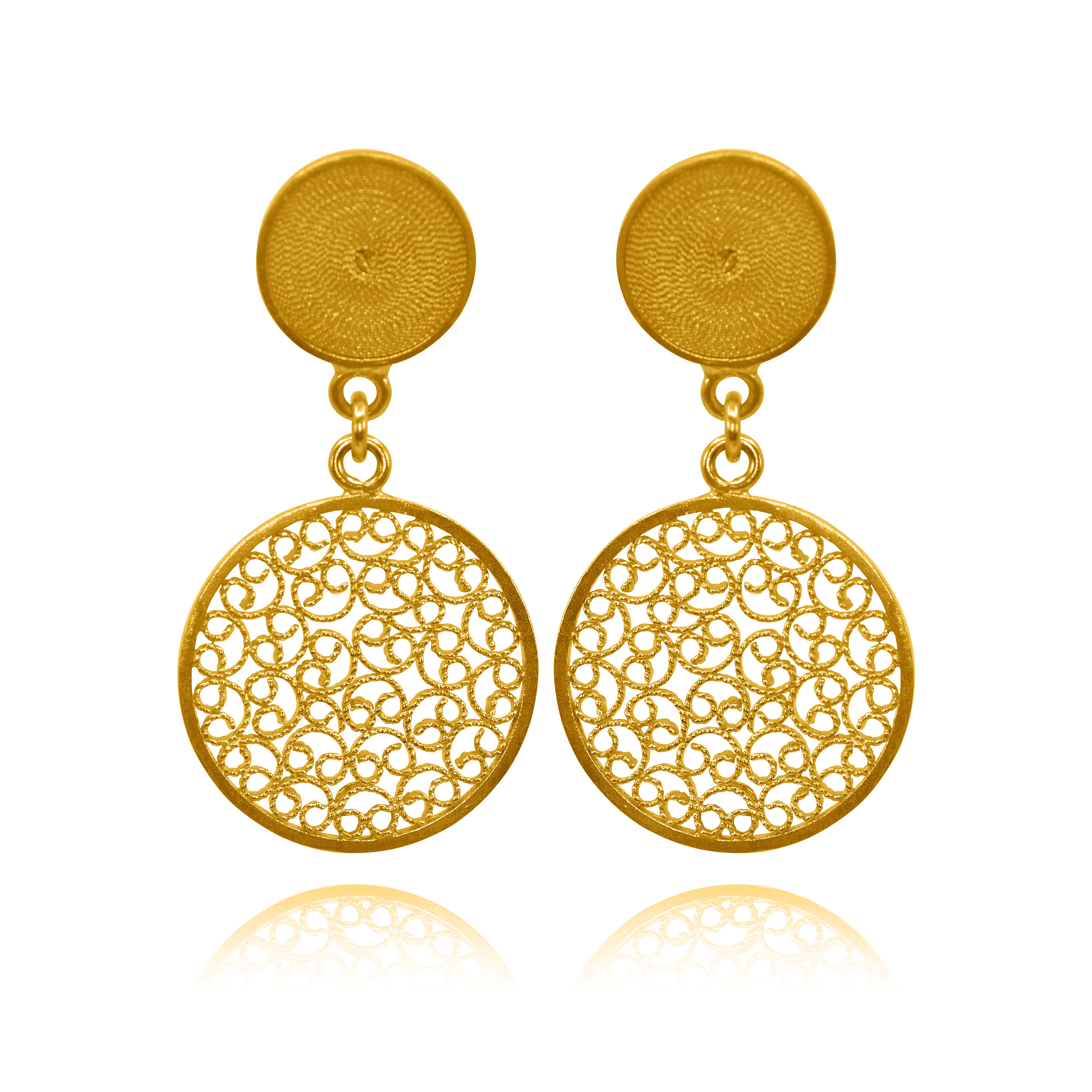 CATALINA SOLID GOLD 18K EARRINGS FILIGREE
