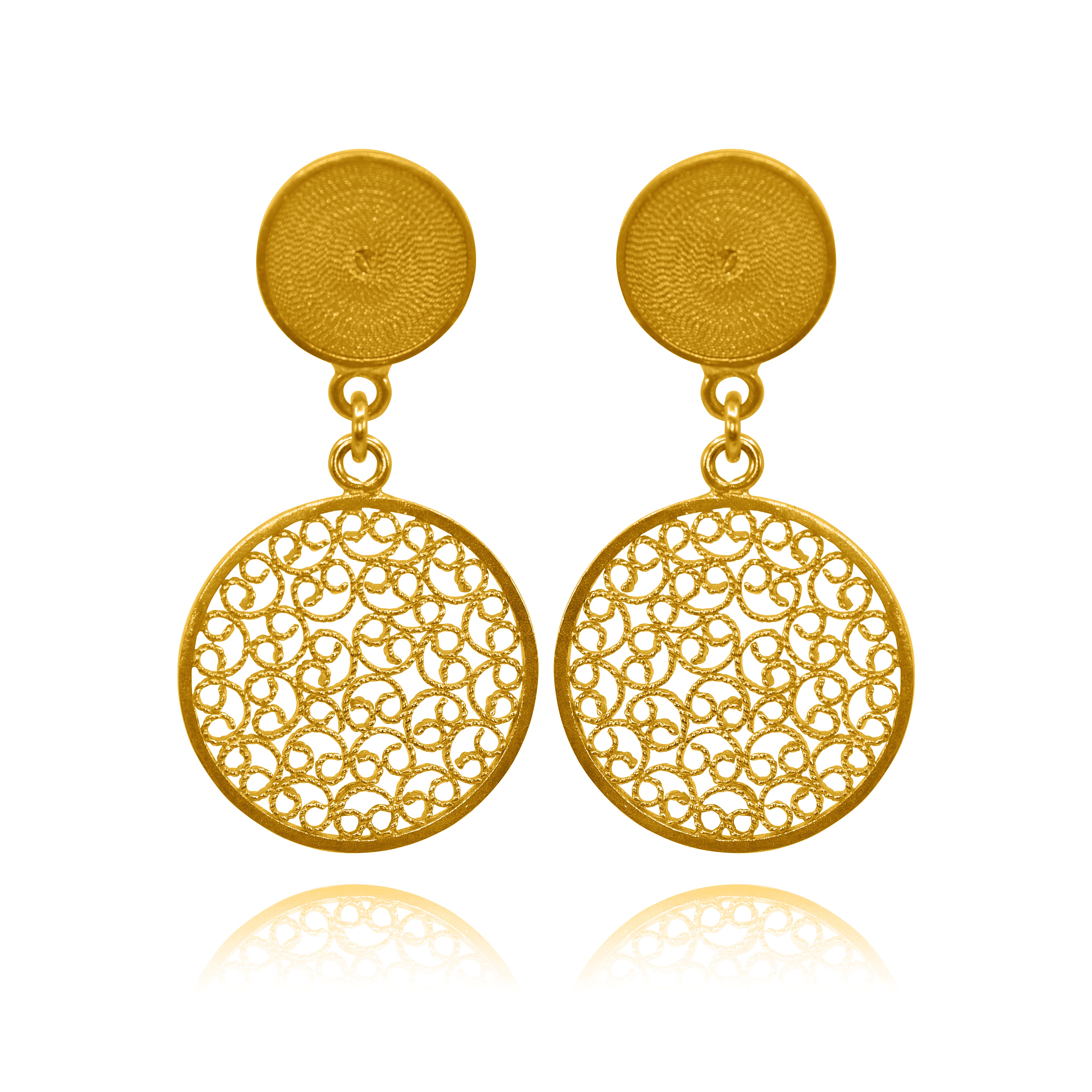 CATALINA SOLID GOLD 18K EARRINGS FILIGREE