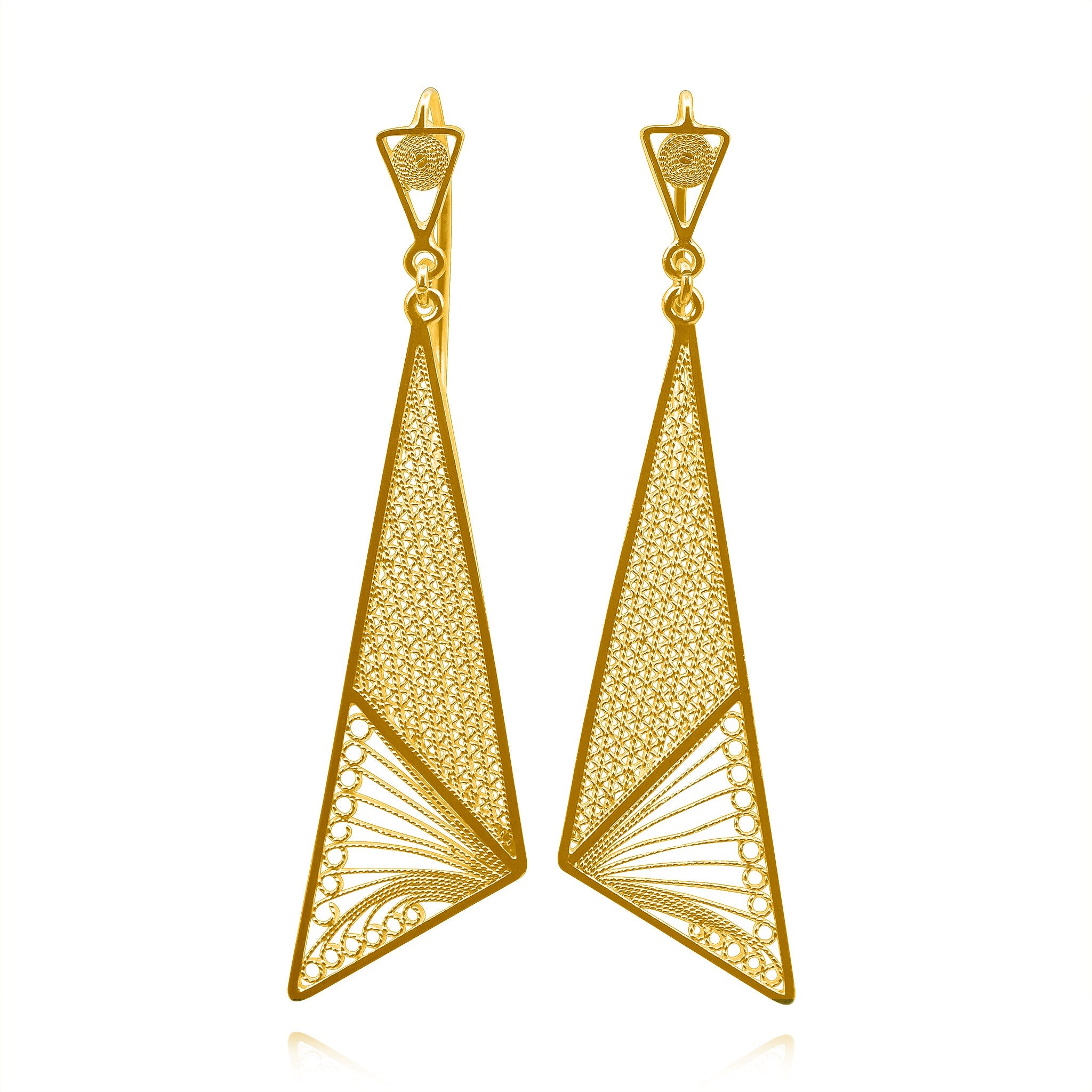 CHARLOTTE GOLD MEDIUM EARRINGS FILIGREE