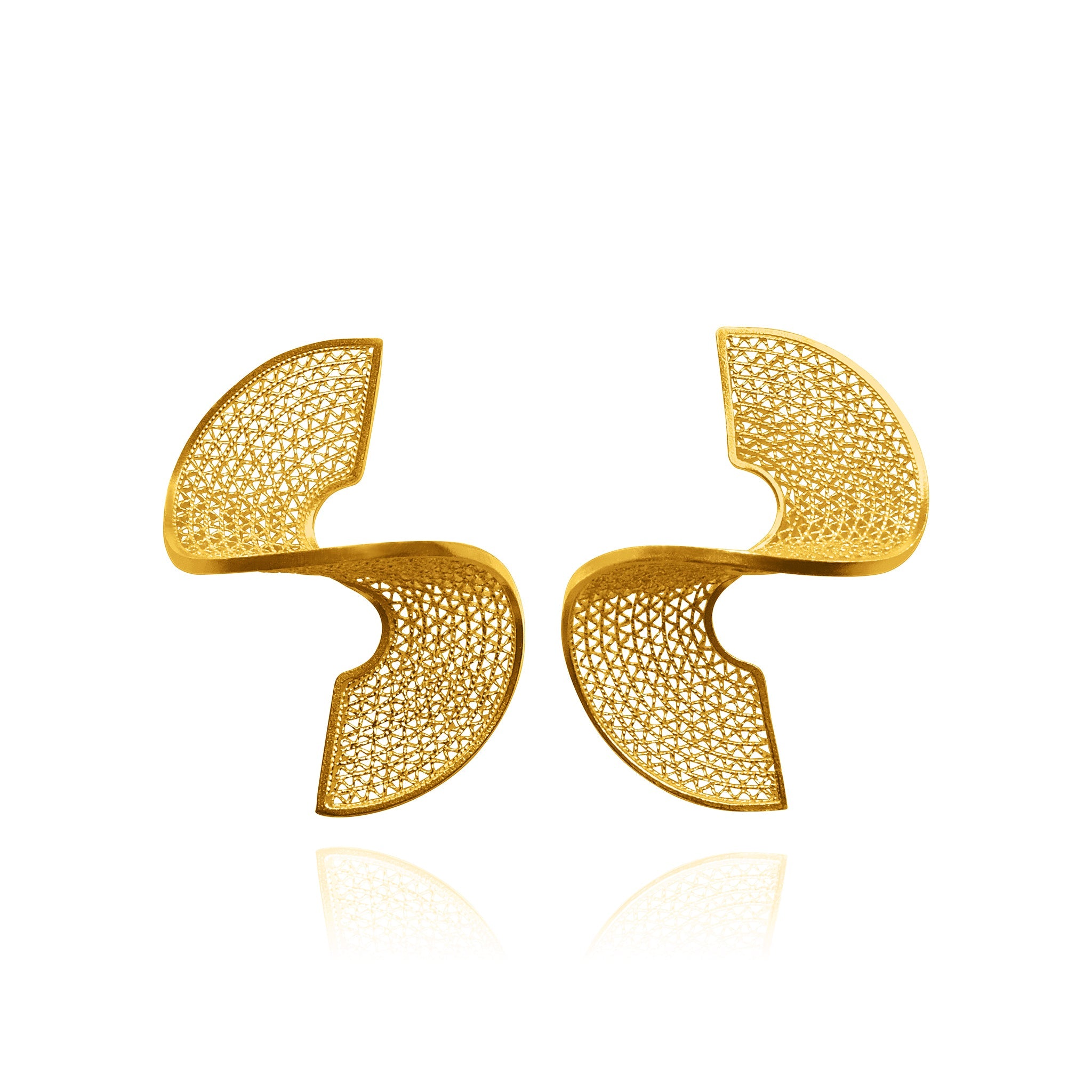 COURTNEY GOLD MEDIUM EARRINGS FILIGREE