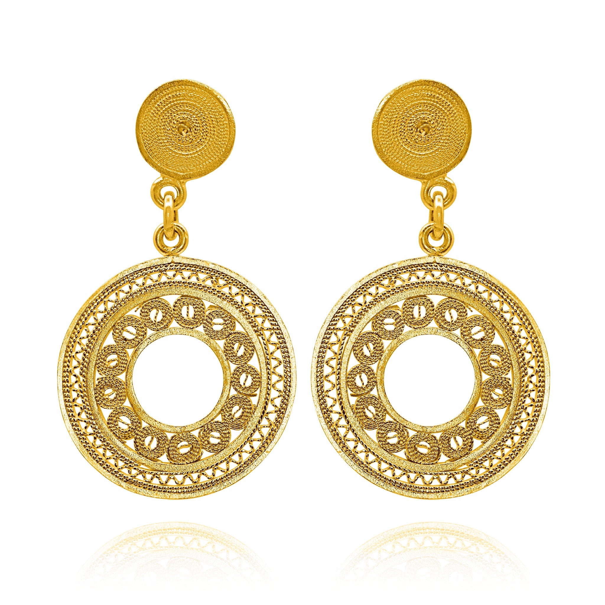 DANIELLE GOLD MEDIUM EARRINGS FILIGREE