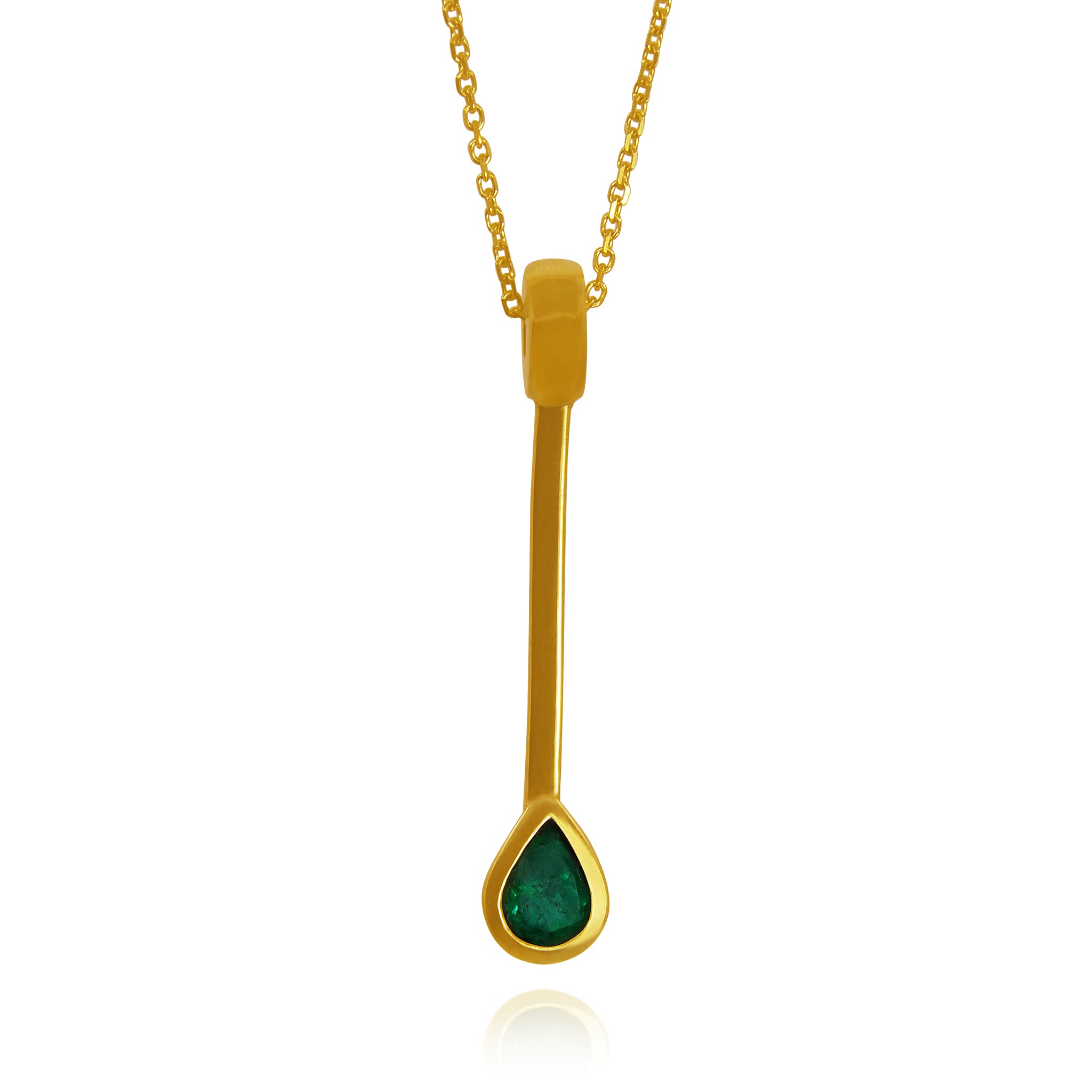 DROP SOLID GOLD 18K EMERALD FILIGREE