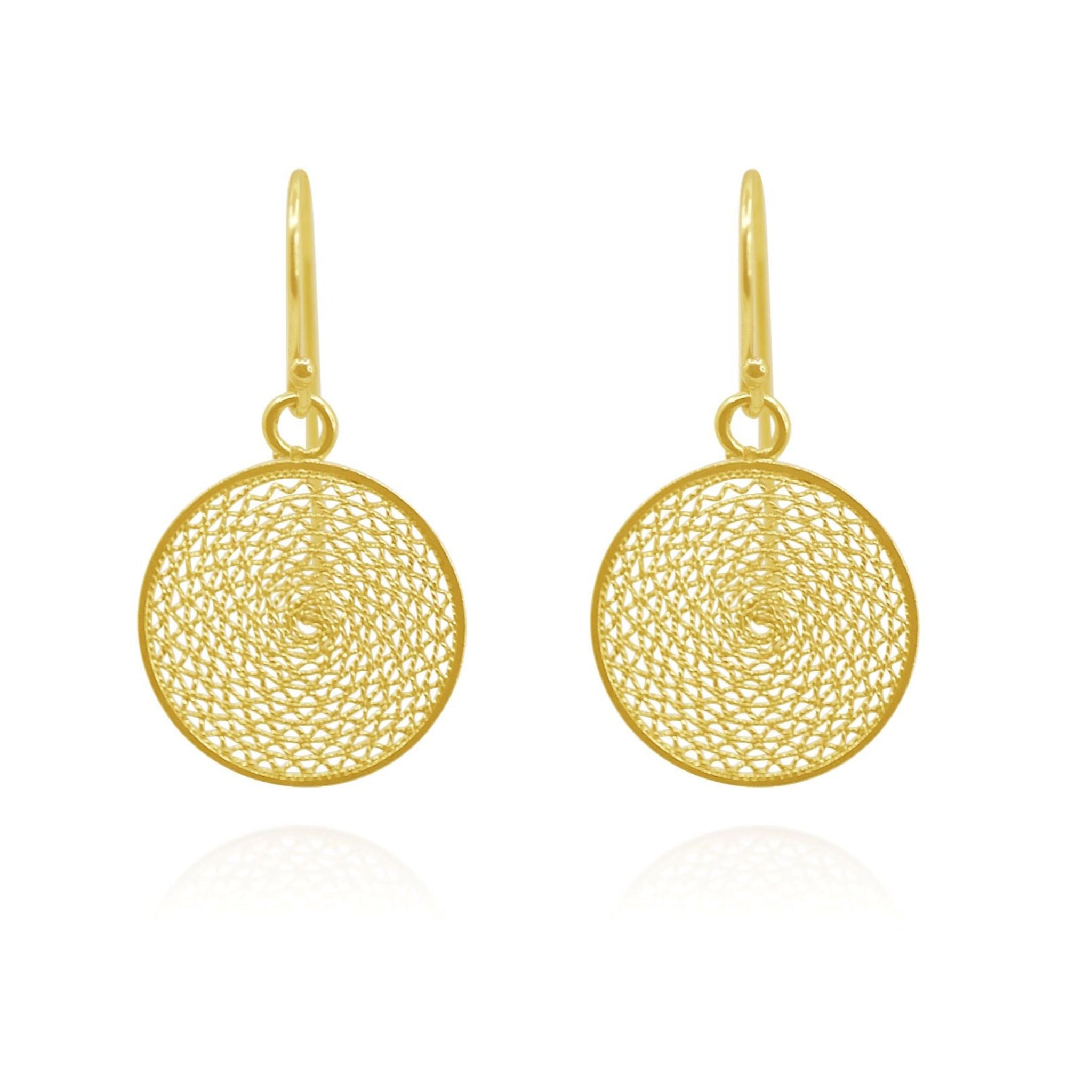 DREAM CATCHER SOLID GOLD 18K SMALL EARRINGS FILIGREE