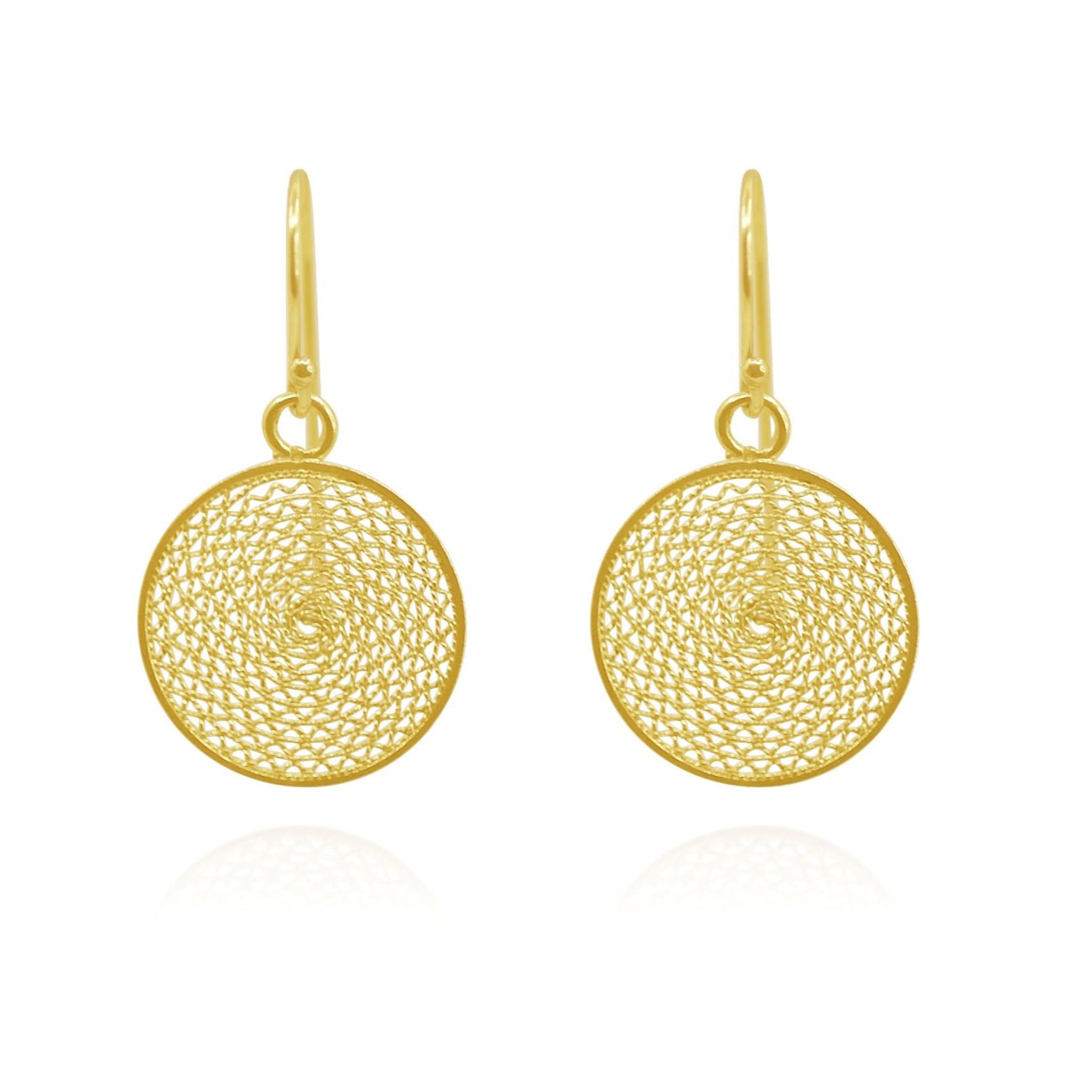 DREAM CATCHER SOLID GOLD 18K SMALL EARRINGS FILIGREE