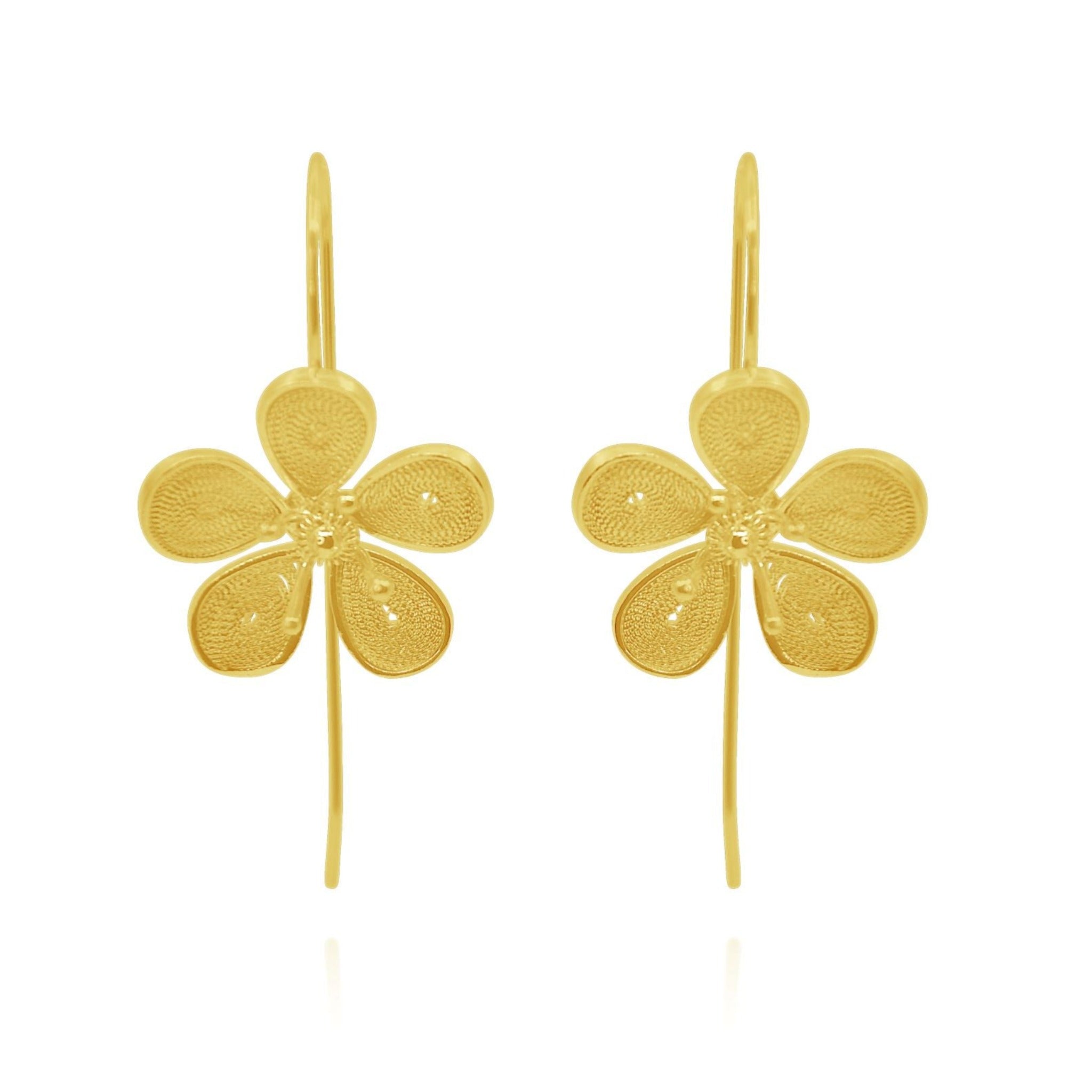 GERBERAS SOLID GOLD 18K MEDIUM EARRINGS