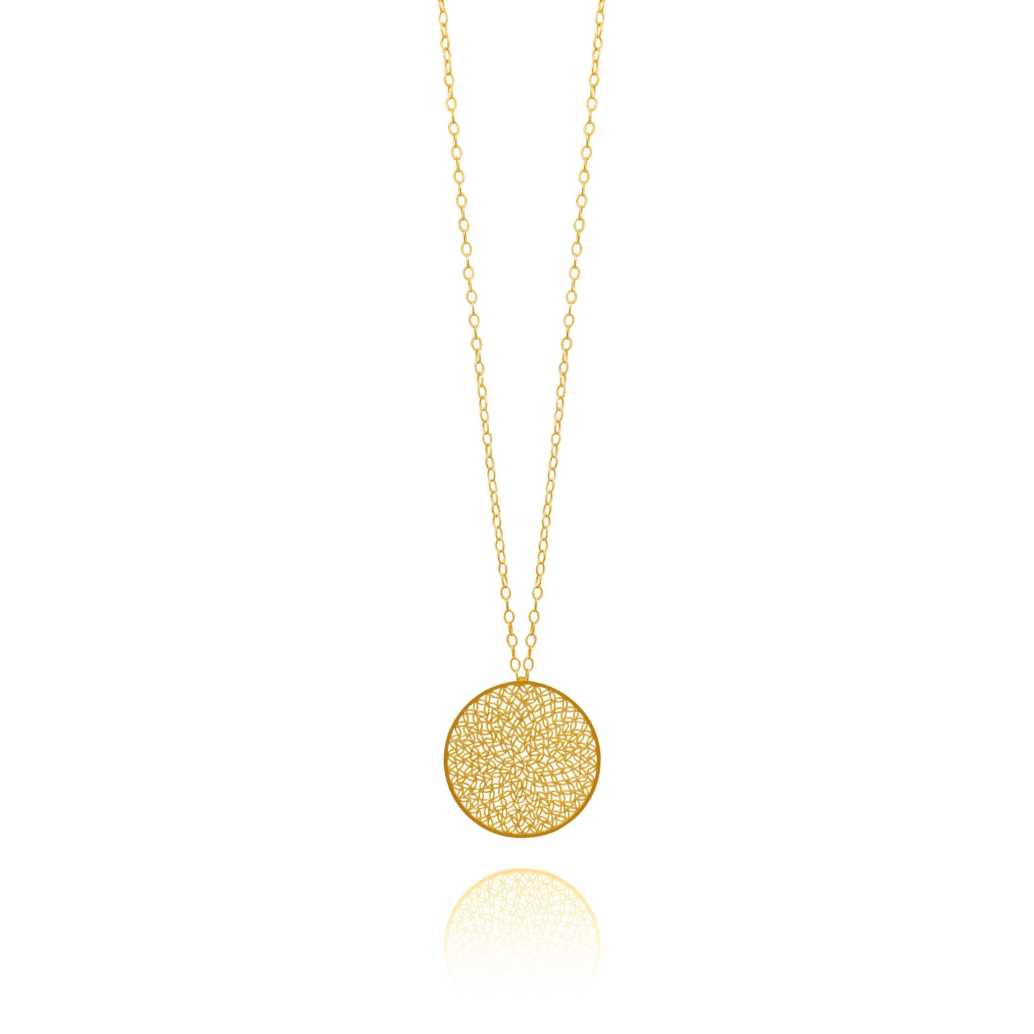 EMMA GOLD MEDIUM PENDANT NECKLACE FILIGREE