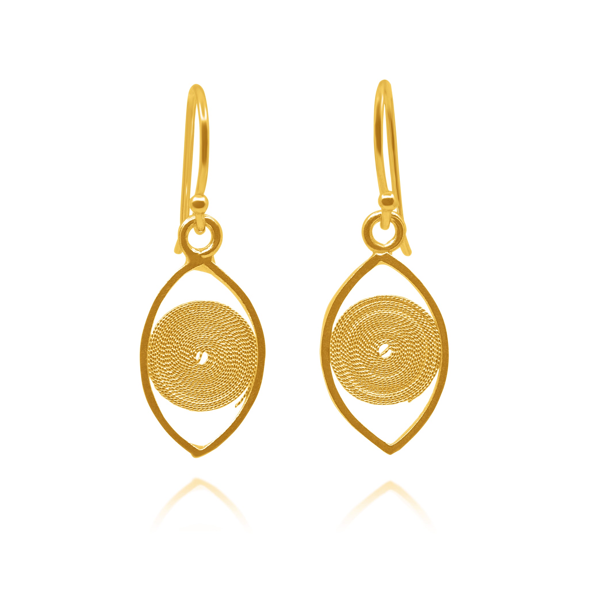 EVIL EYE GOLD SMALL EARRINGS FILIGREE