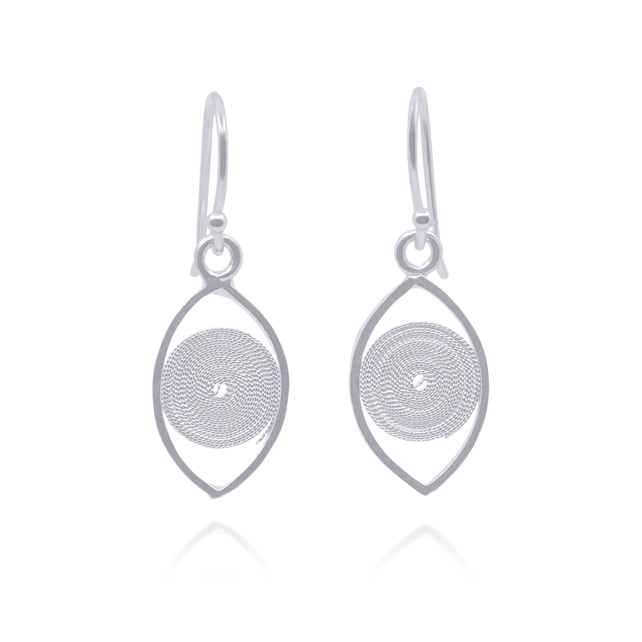 EVIL EYE SILVER SMALL EARRINGS FILIGREE