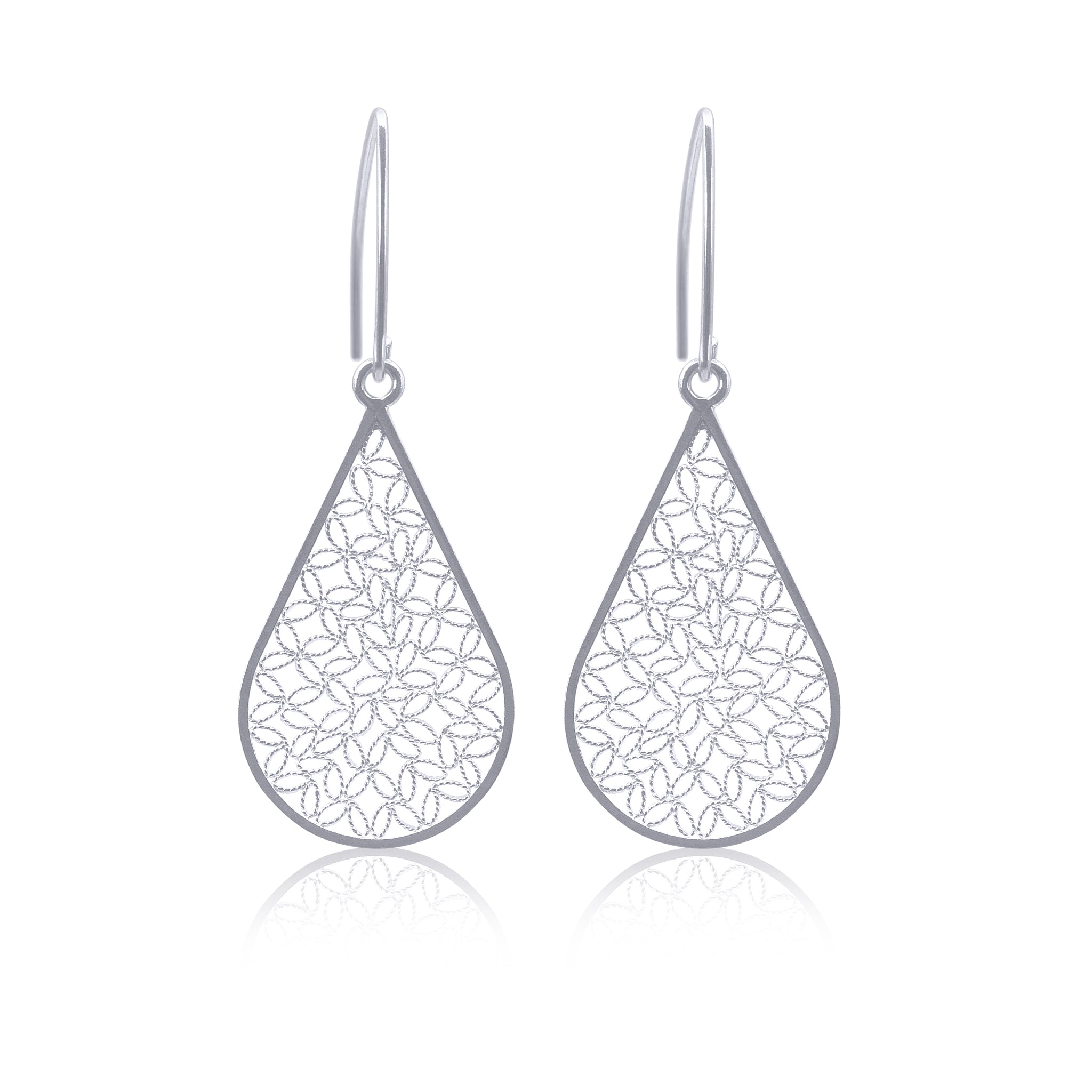 FLORA SILVER MEDIUM EARRINGS FILIGREE