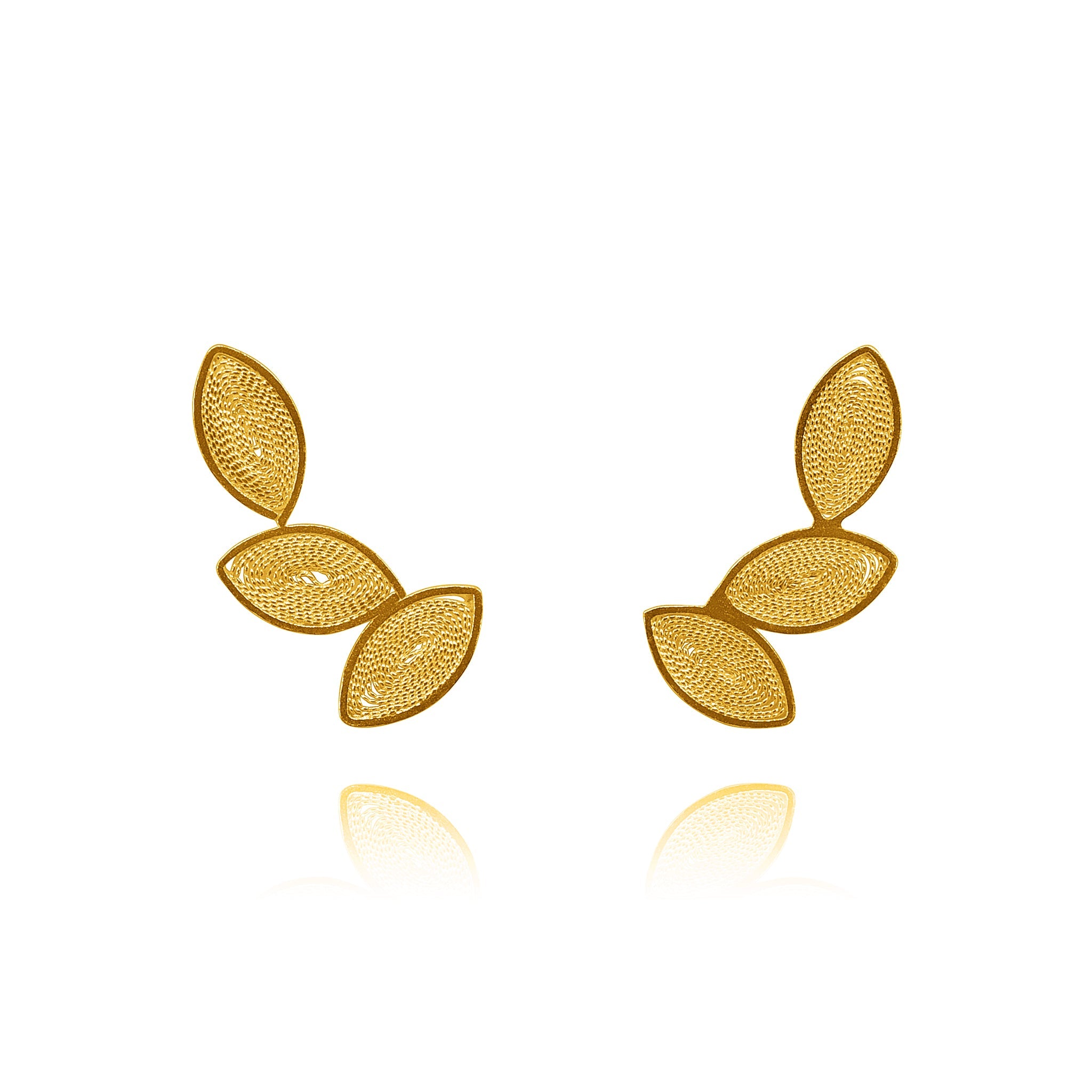 FLORENCE GOLD STUD EARRINGS FILIGREE