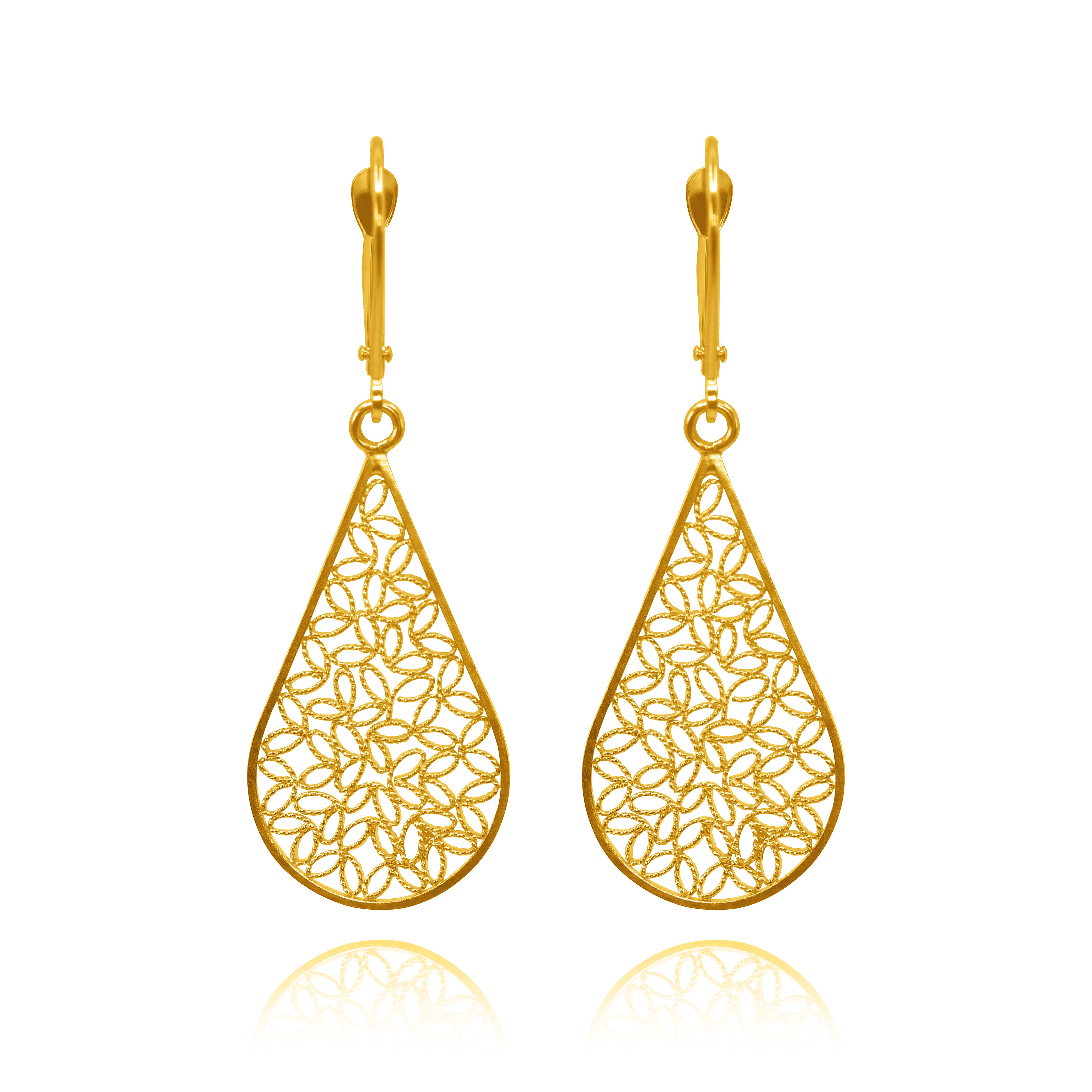 FLORA SOLID GOLD 18K EARRINGS FILIGREE