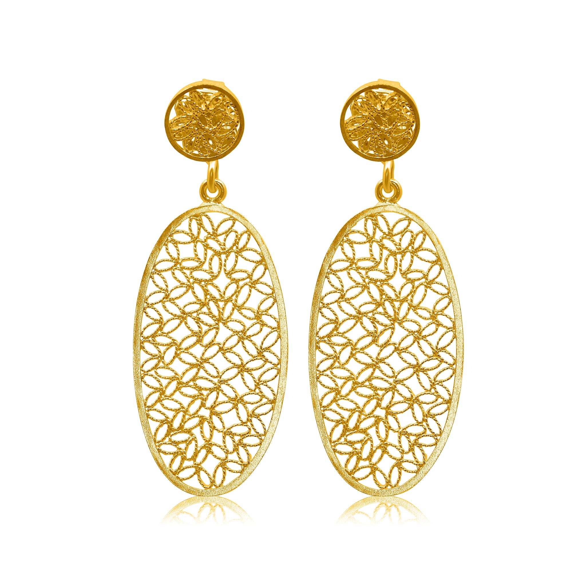 INDIGO GOLD MEDIUM EARRINGS FILIGREE