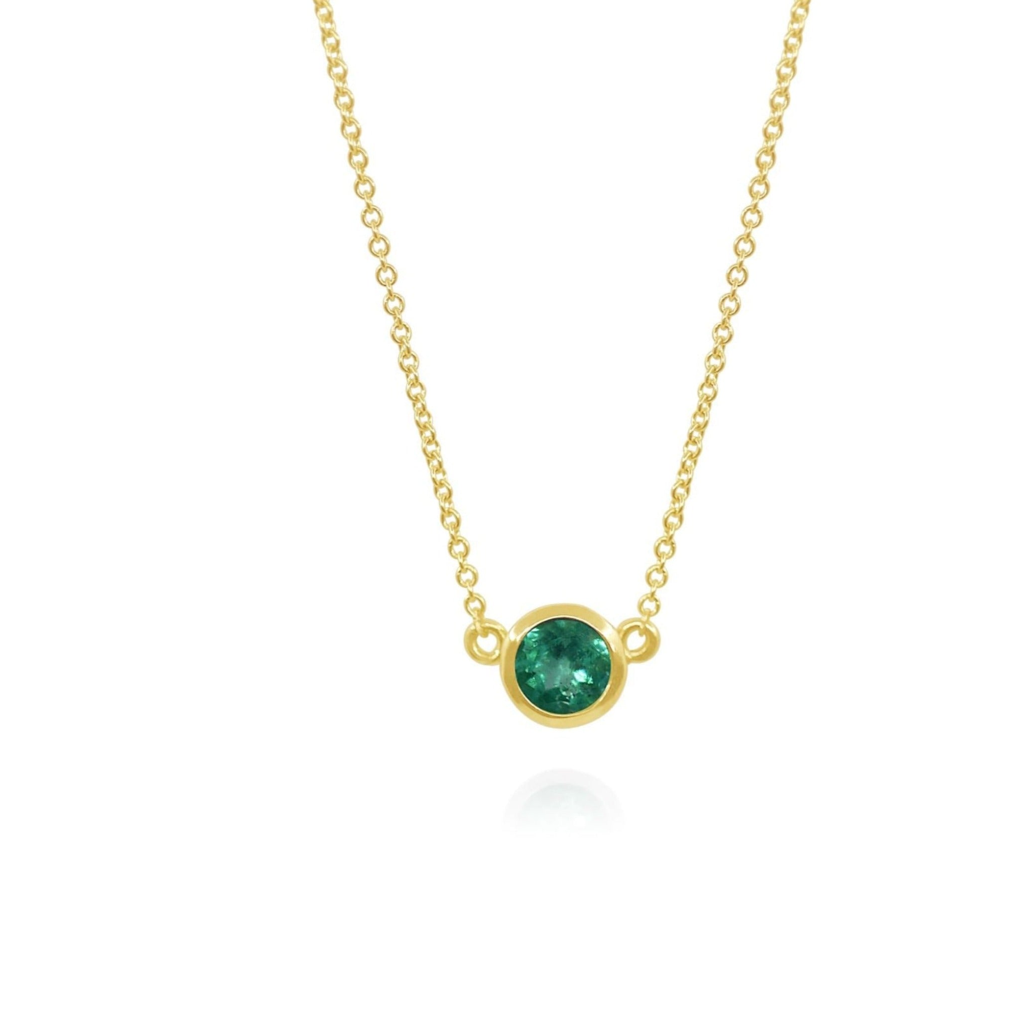 IRIS SOLID GOLD 18K EMERALD NECKLACE FILIGREE