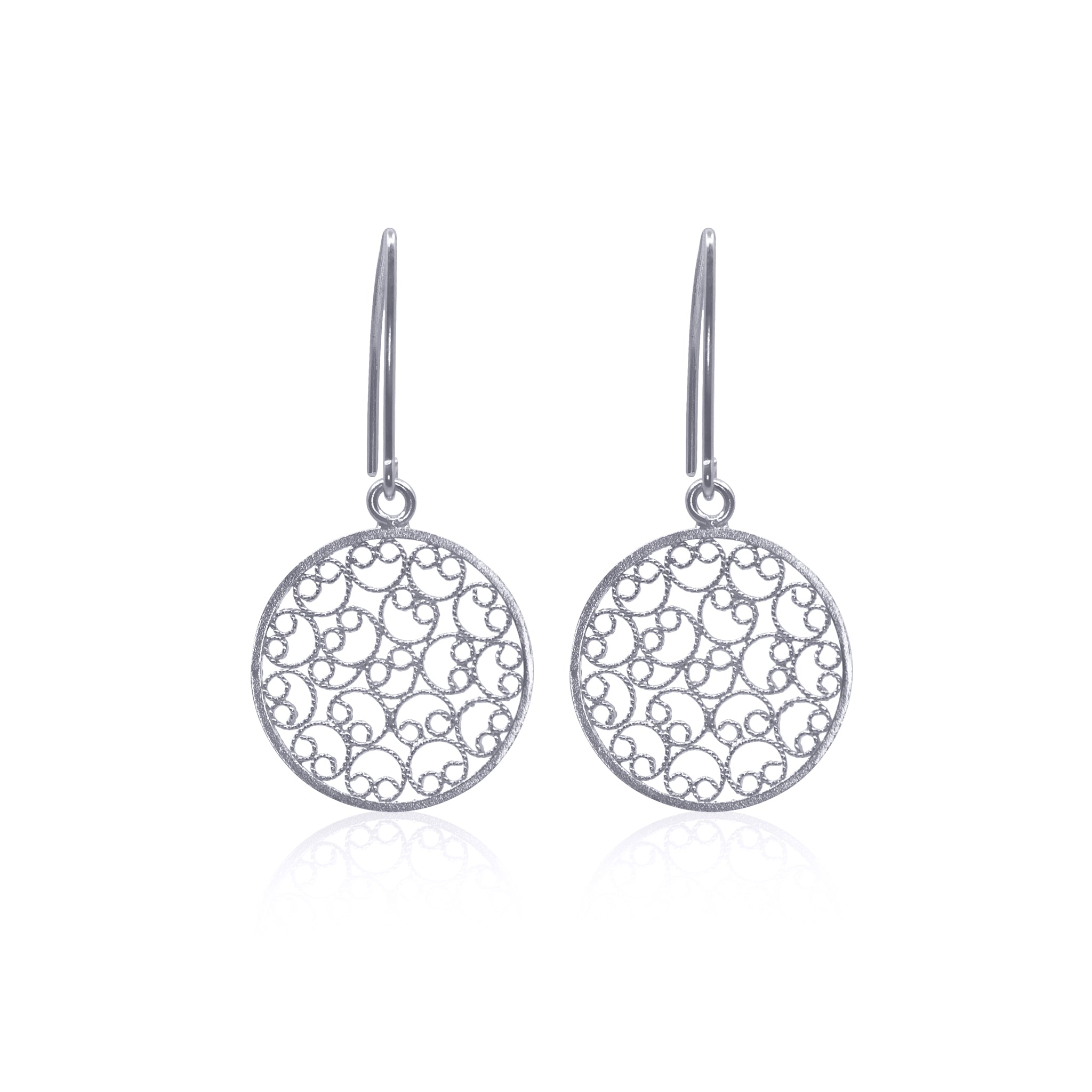 JADE SILVER SMALL EARRINGS FILIGREE