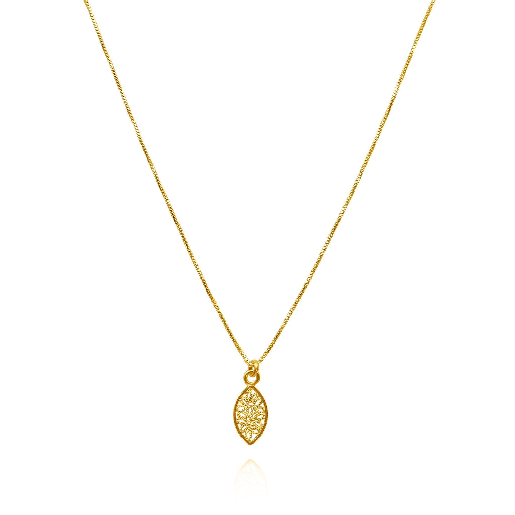 JOSEPHINE GOLD SMALL PENDANT NECKLACE FILIGREE