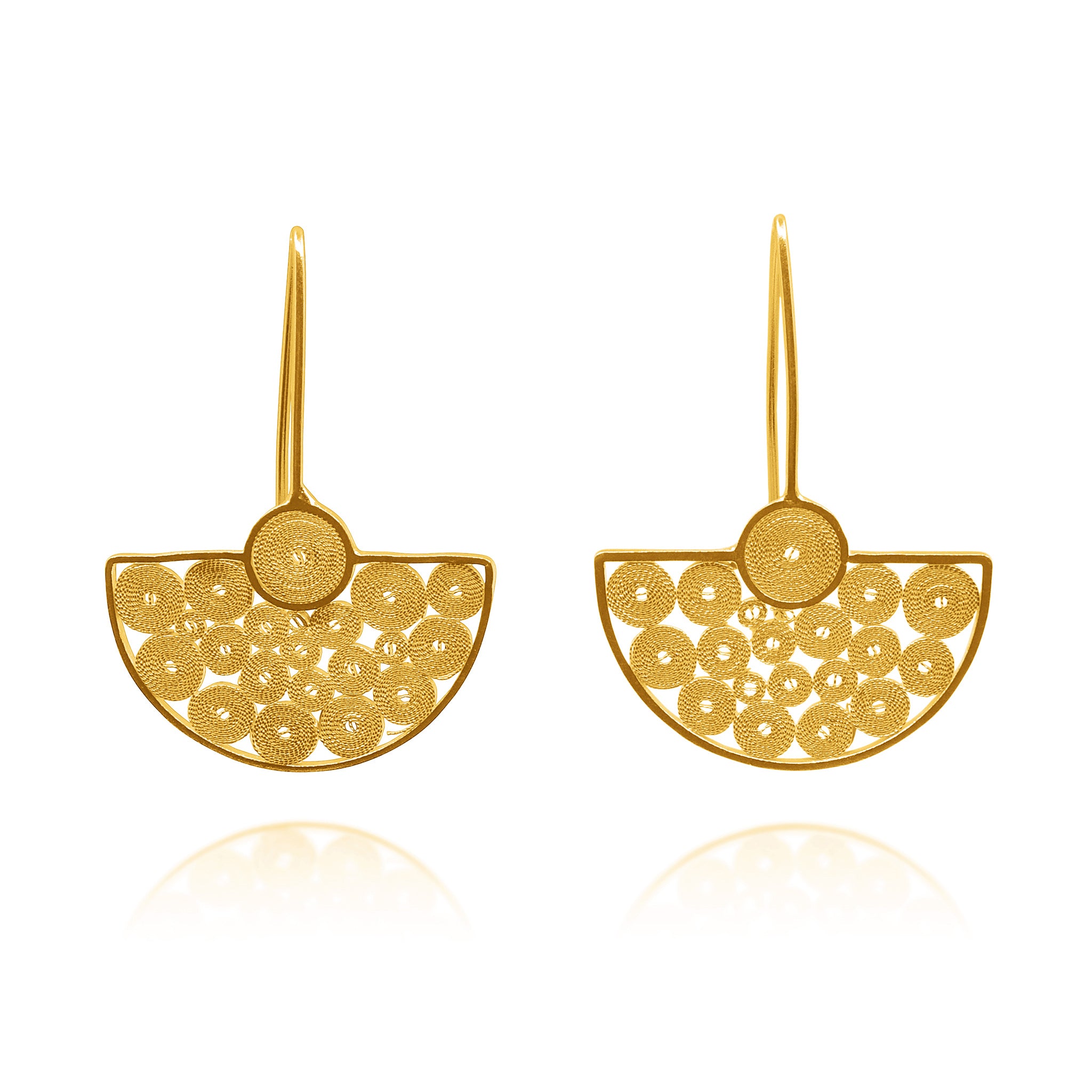 KARO GOLD LARGE EARRINGS FILIGREE