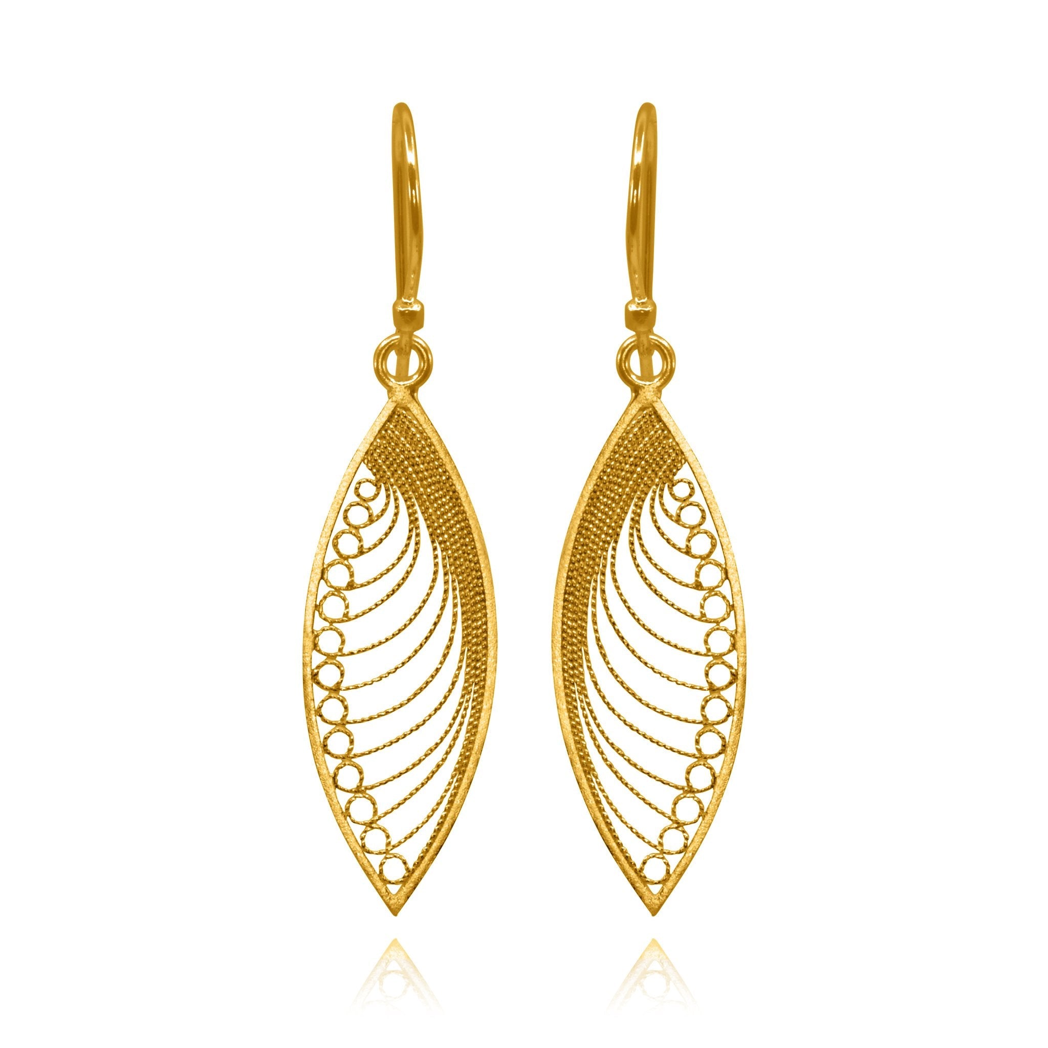 KHAYA GOLD MEDIUM EARRINGS FILIGREE