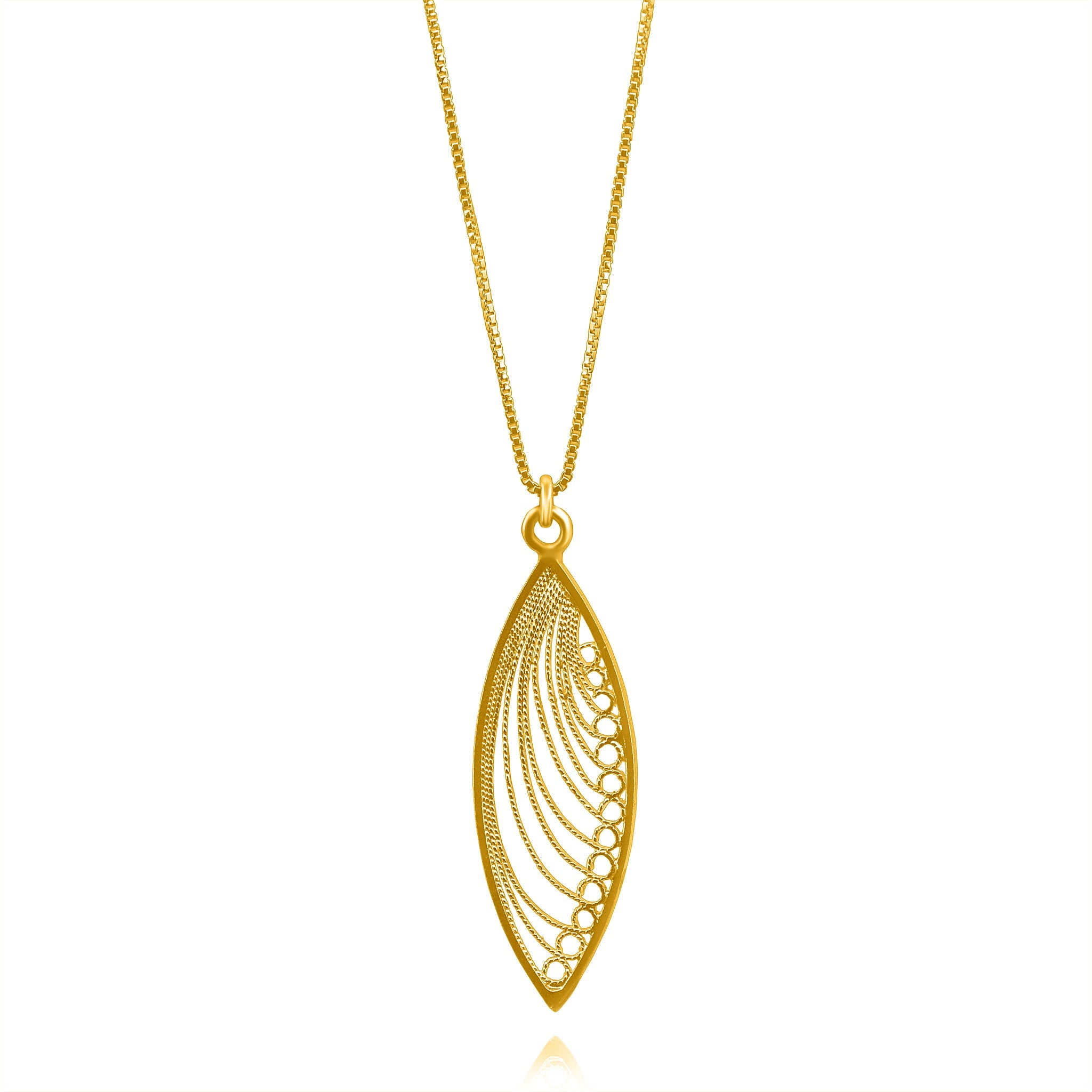 KHAYA GOLD MEDIUM PENDANT NECKLACE FILIGREE