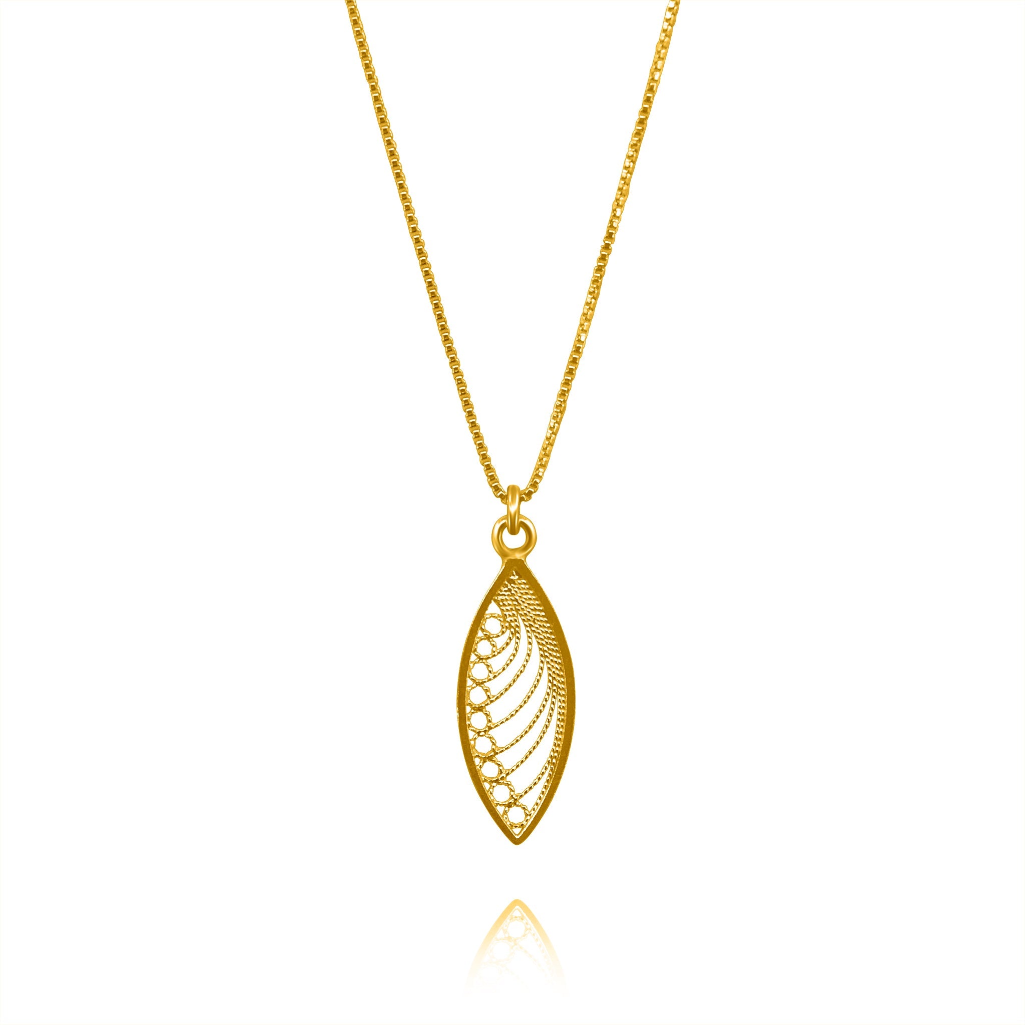 KHAYA GOLD SMALL PENDANT NECKLACE FILIGREE