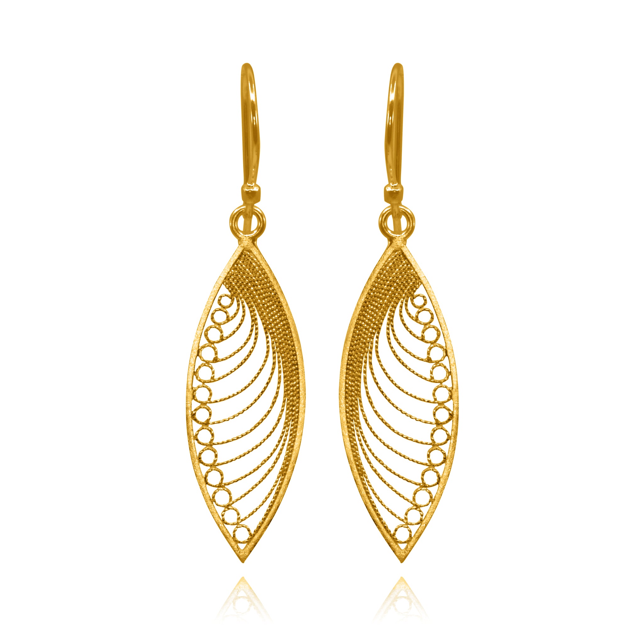 KHAYA SOLID GOLD 18K MEDIUM EARRINGS FILIGREE