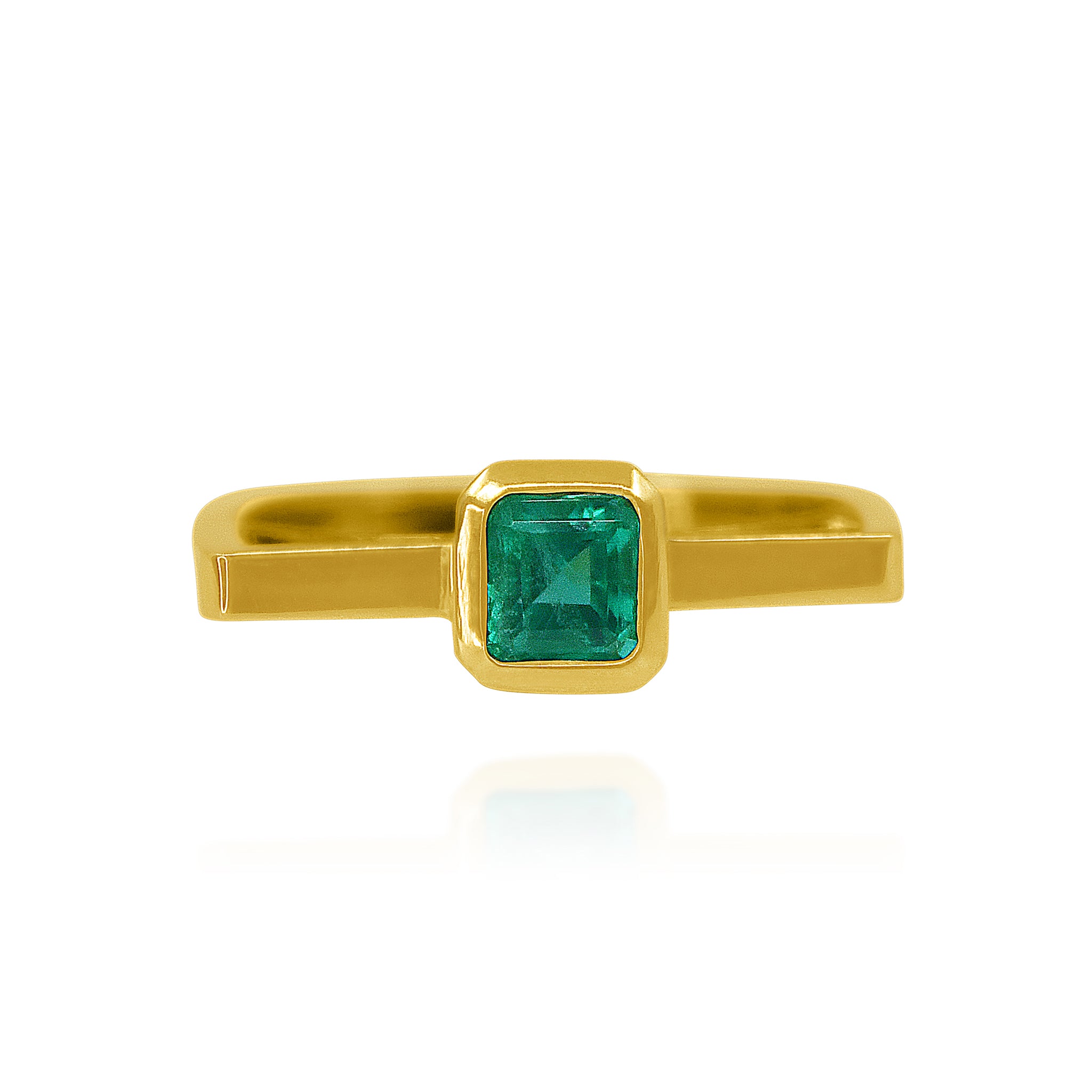 KINDRA SOLID GOLD 18k EMERALD RING FILIGREE