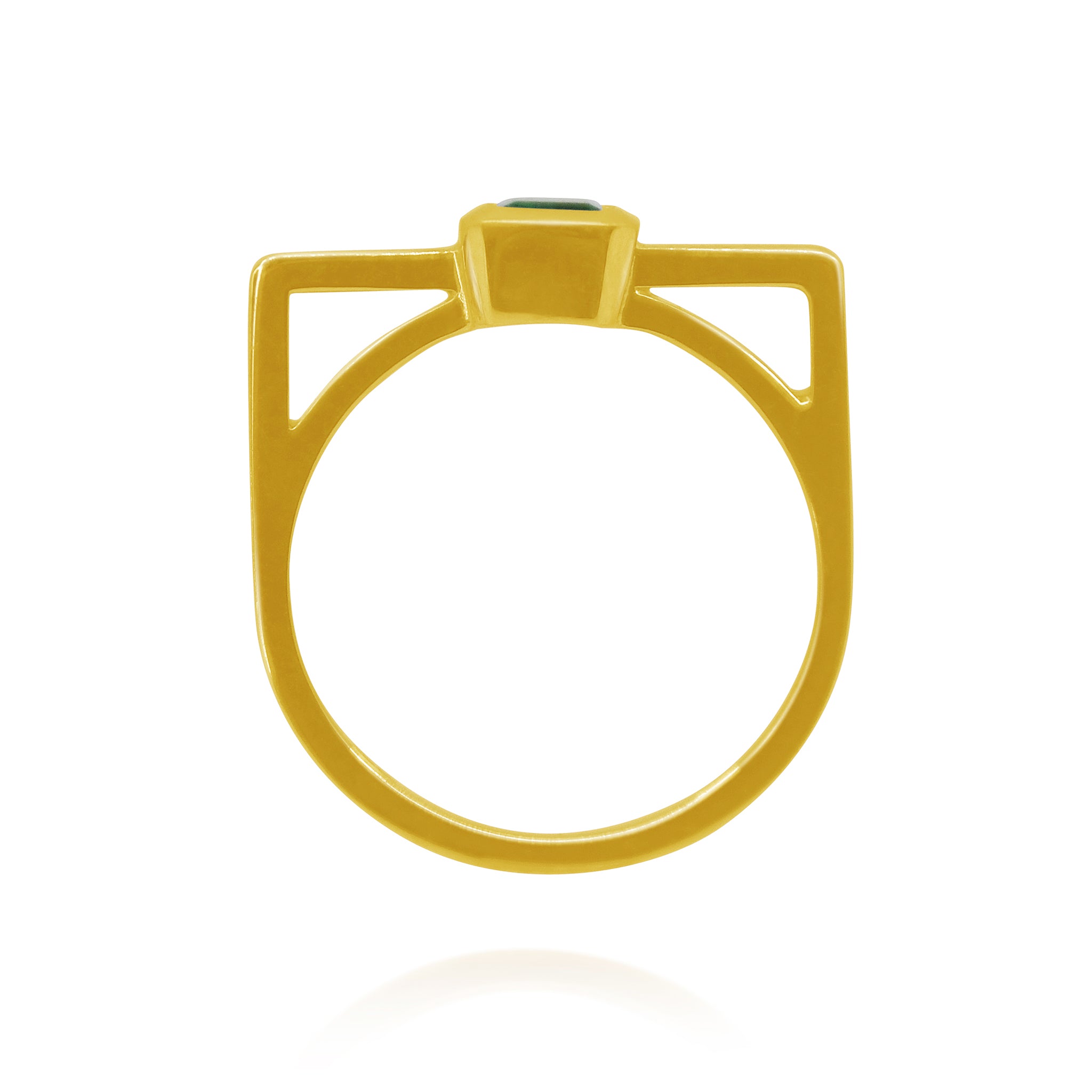 KINDRA SOLID GOLD 18k EMERALD RING FILIGREE