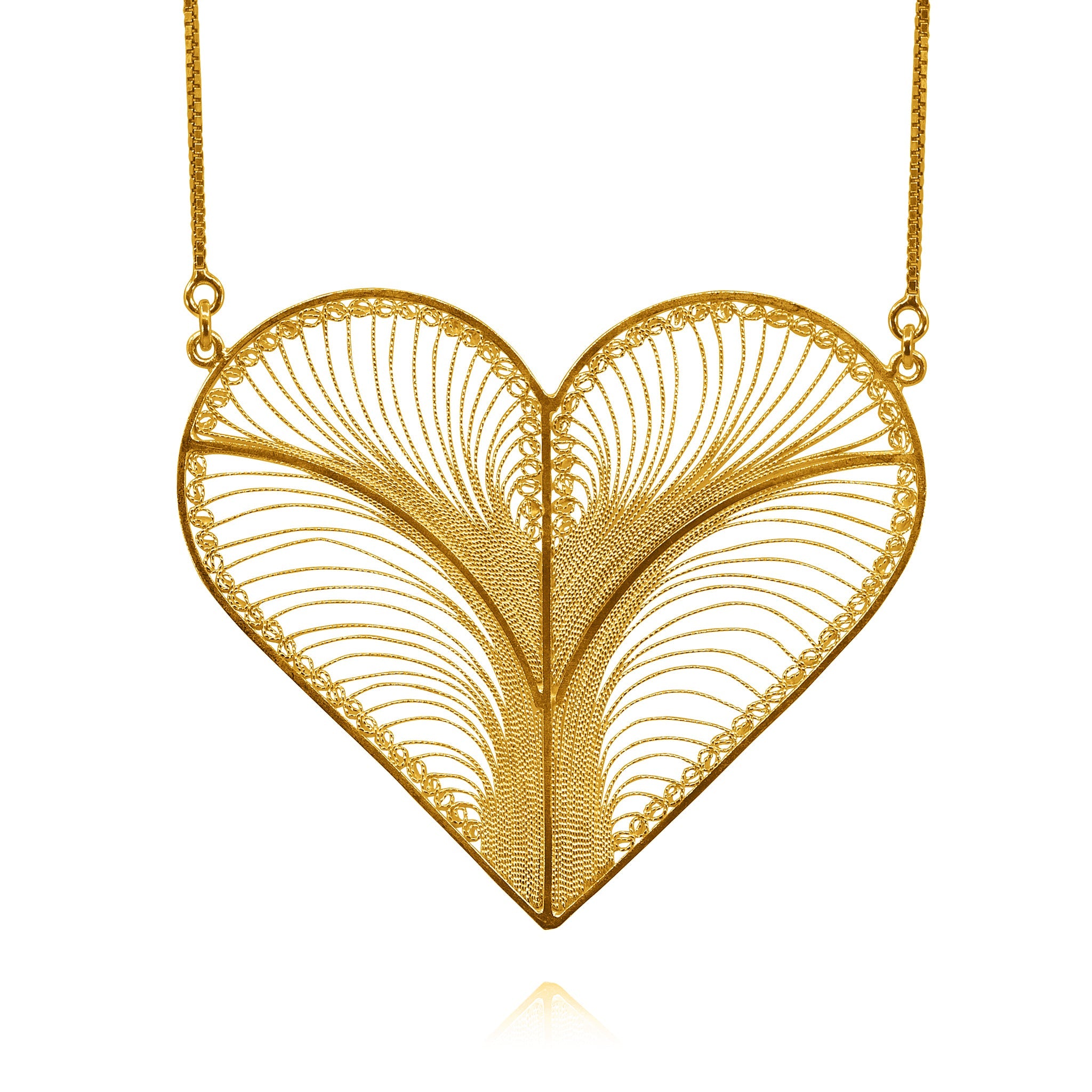 KYLIE GOLD HEART ADJUSTABLE NECKLACE FILIGREE