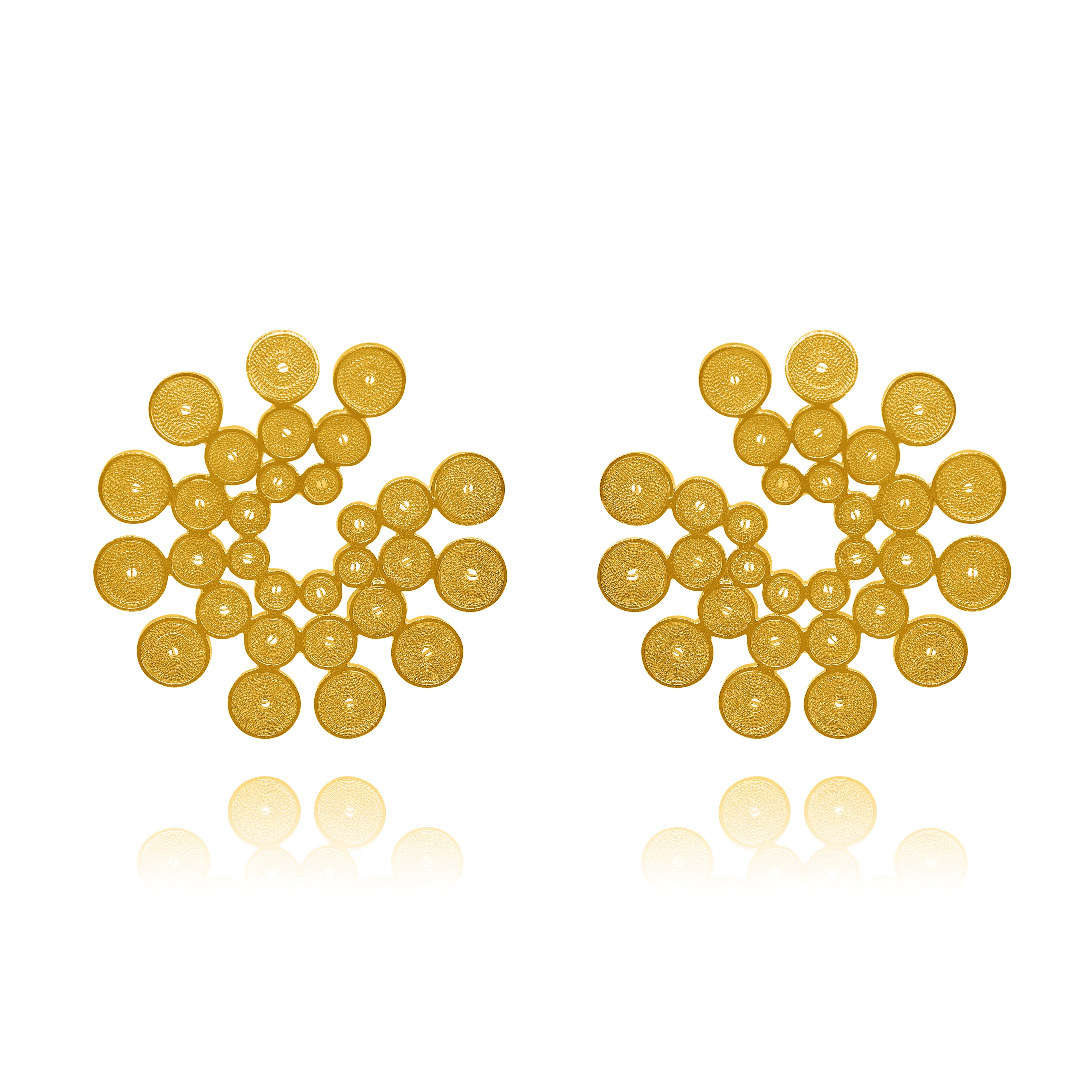 LIZZIE GOLD LARGE EARRINGS FILIGREE