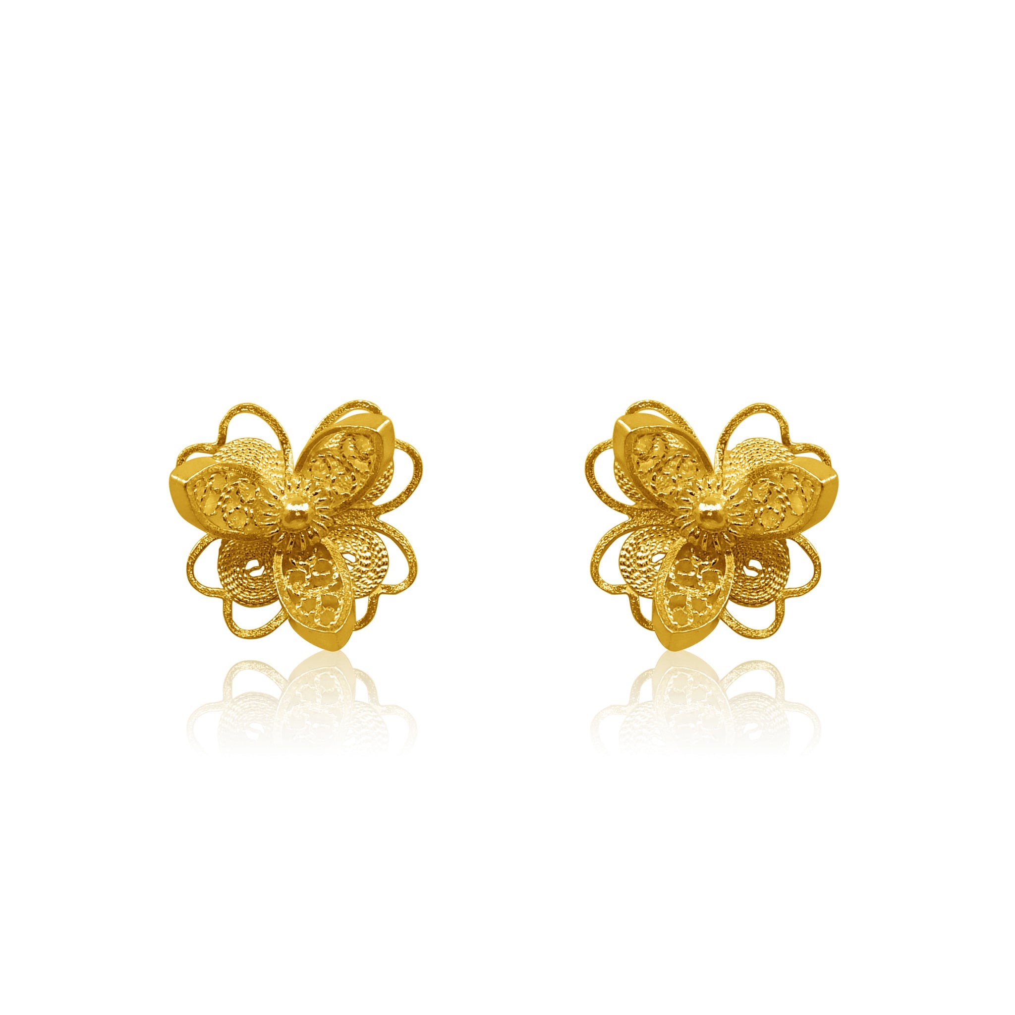 LOTUS GOLD STUD EARRINGS FILIGREE