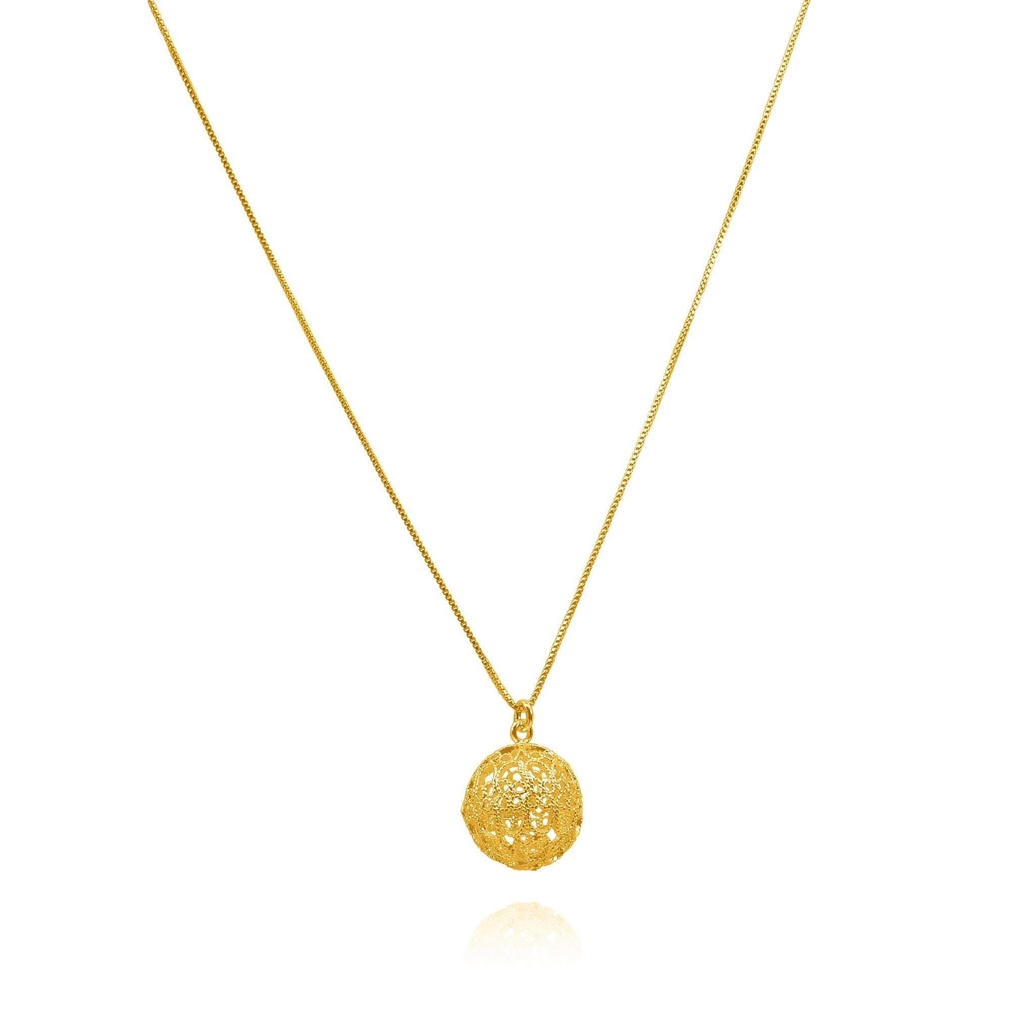 Lucrecia Gold Small Pendant Necklace Filigree OLMOX Jewelry 18