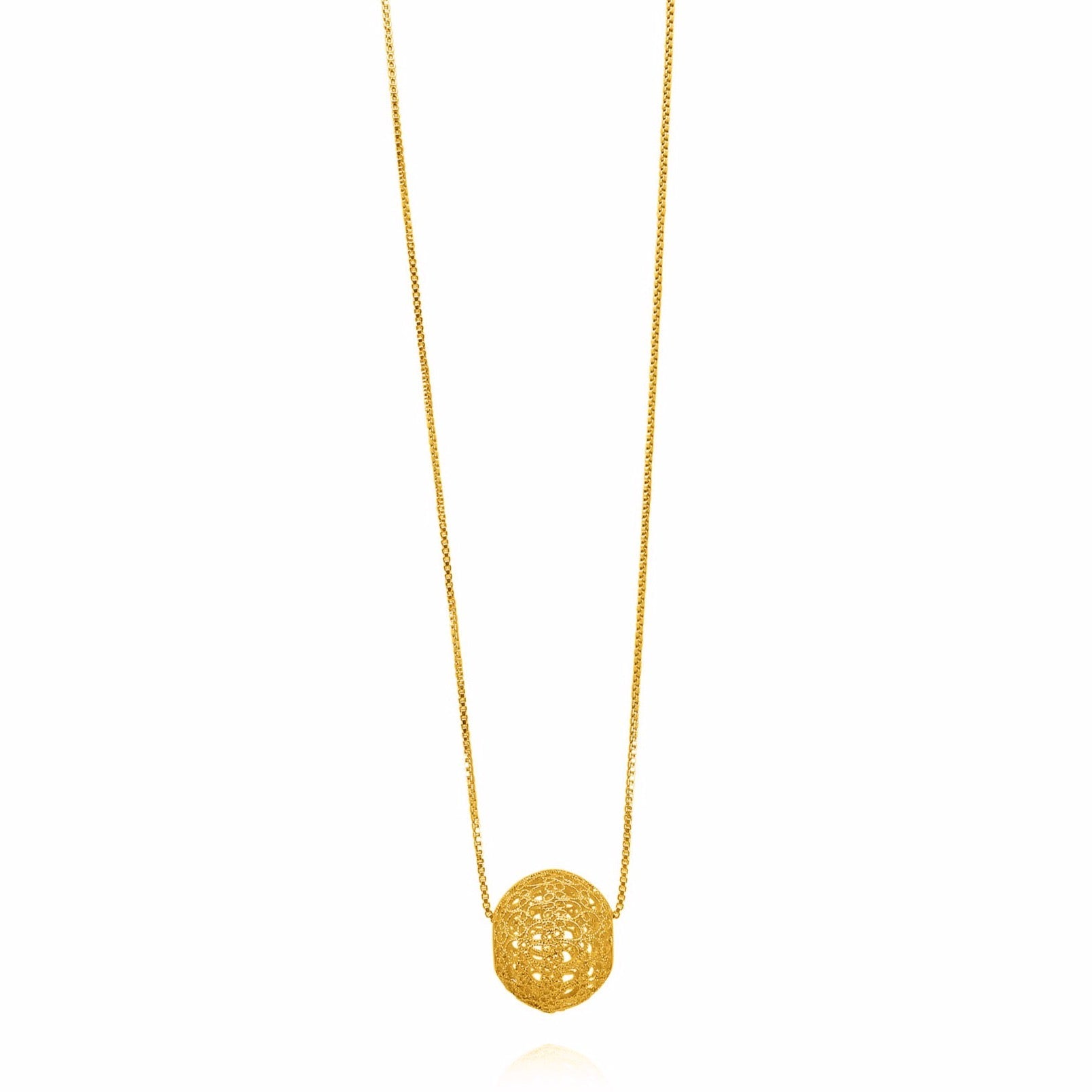 LUCRECIA GOLD SMALL SPHERE LONG NECKLACE FILIGREE