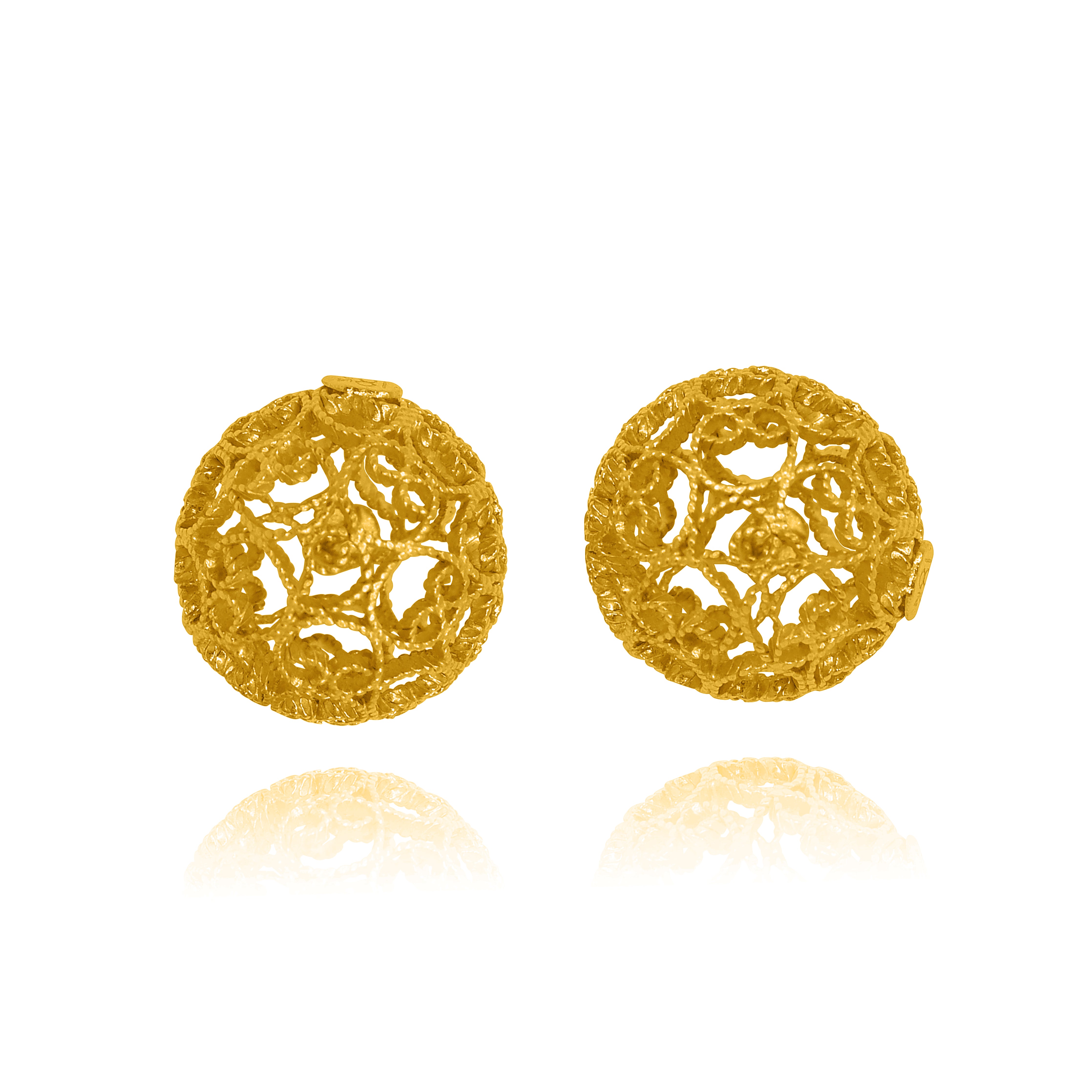 LUCRECIA SOLID GOLD 18K STUD EARRINGS FILIGREE