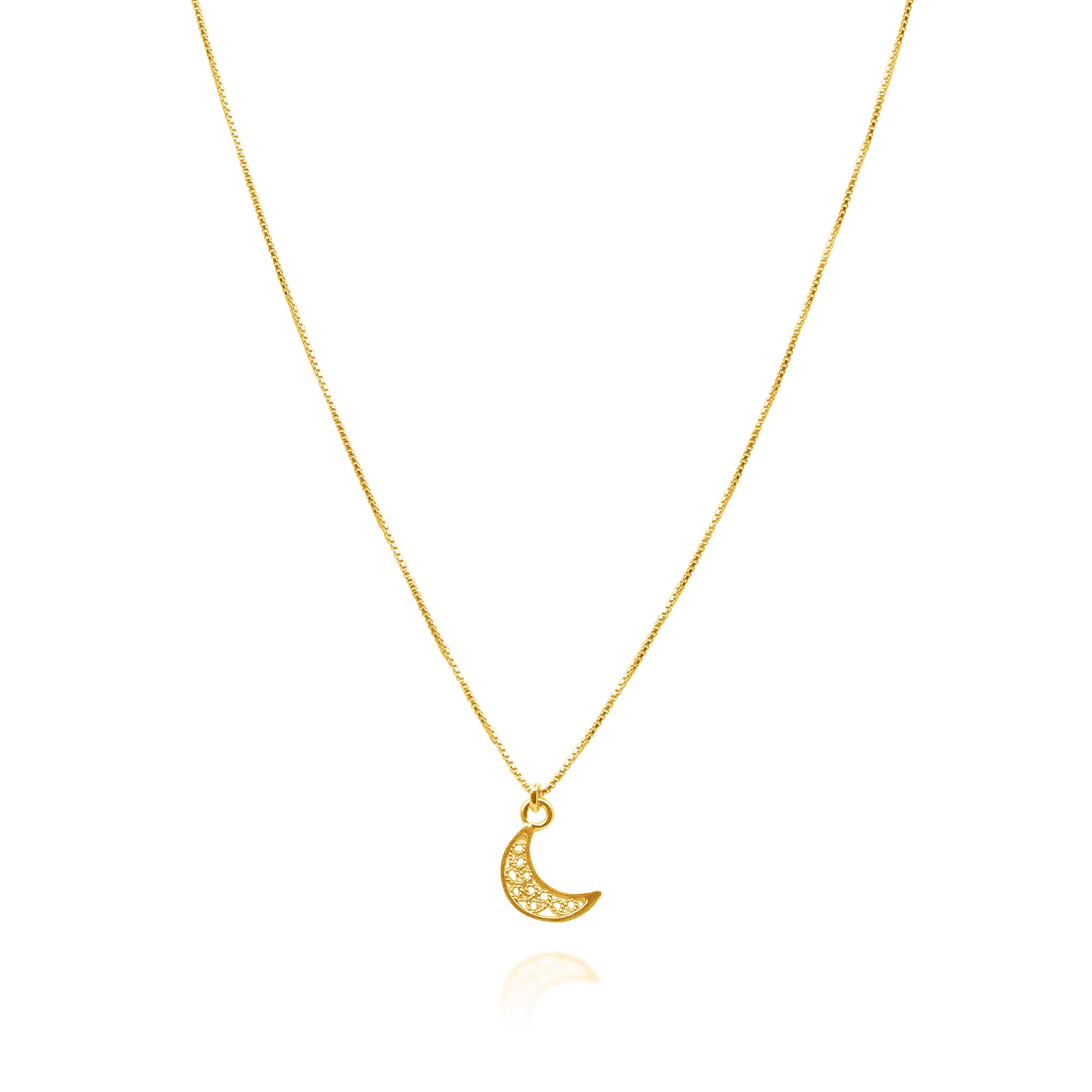 LUNA GOLD SMALL PENDANT NECKLACE FILIGREE