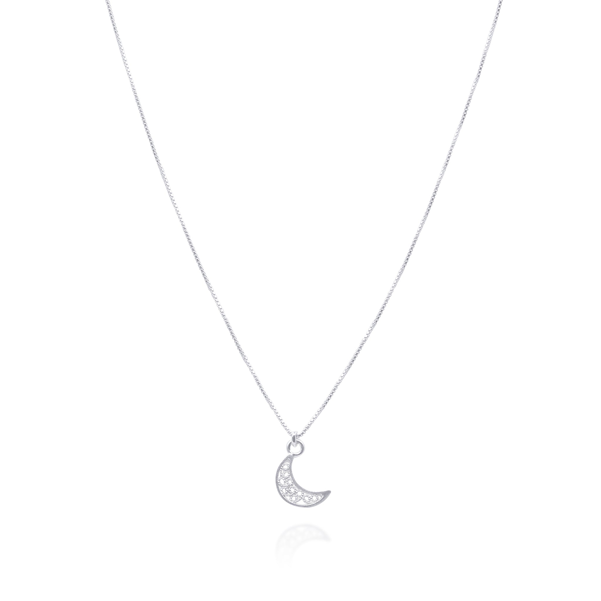 LUNA SILVER SMALL PENDANT NECKLACE FILIGREE