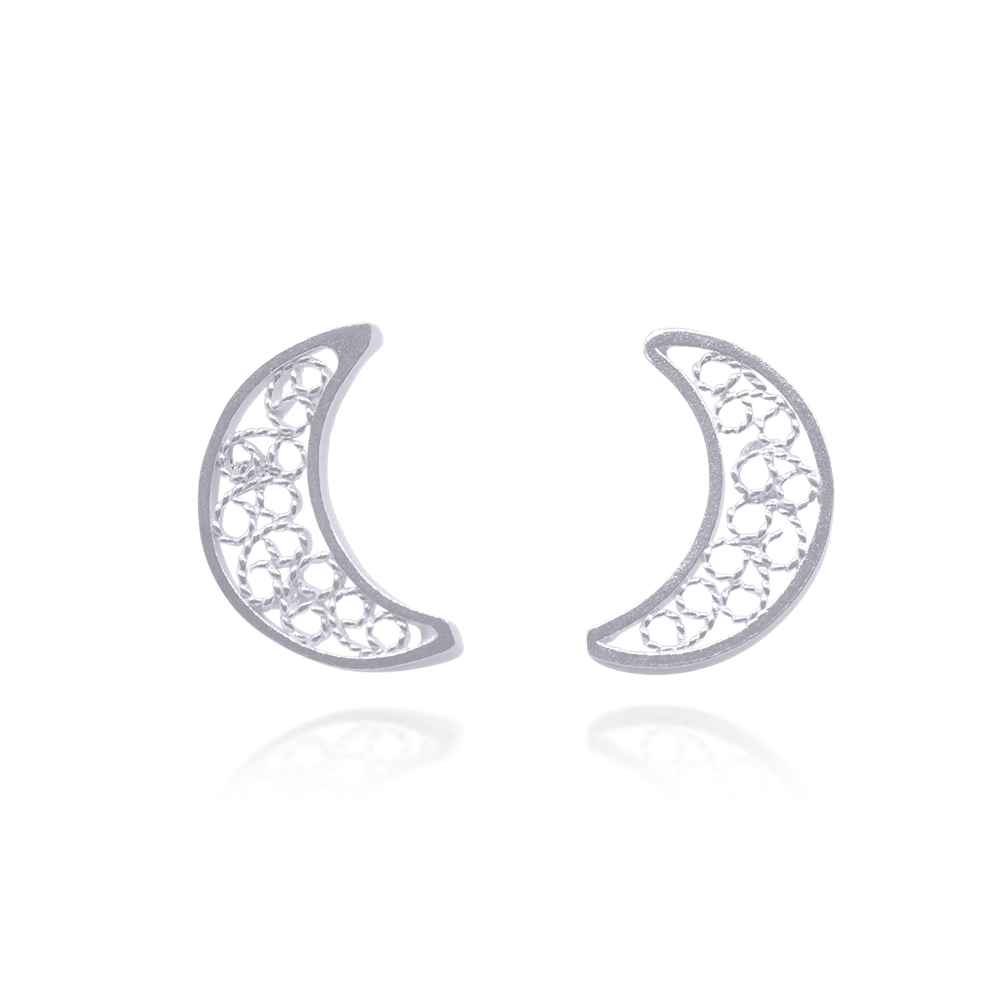 LUNA SILVER STUD EARRINGS FILIGREE